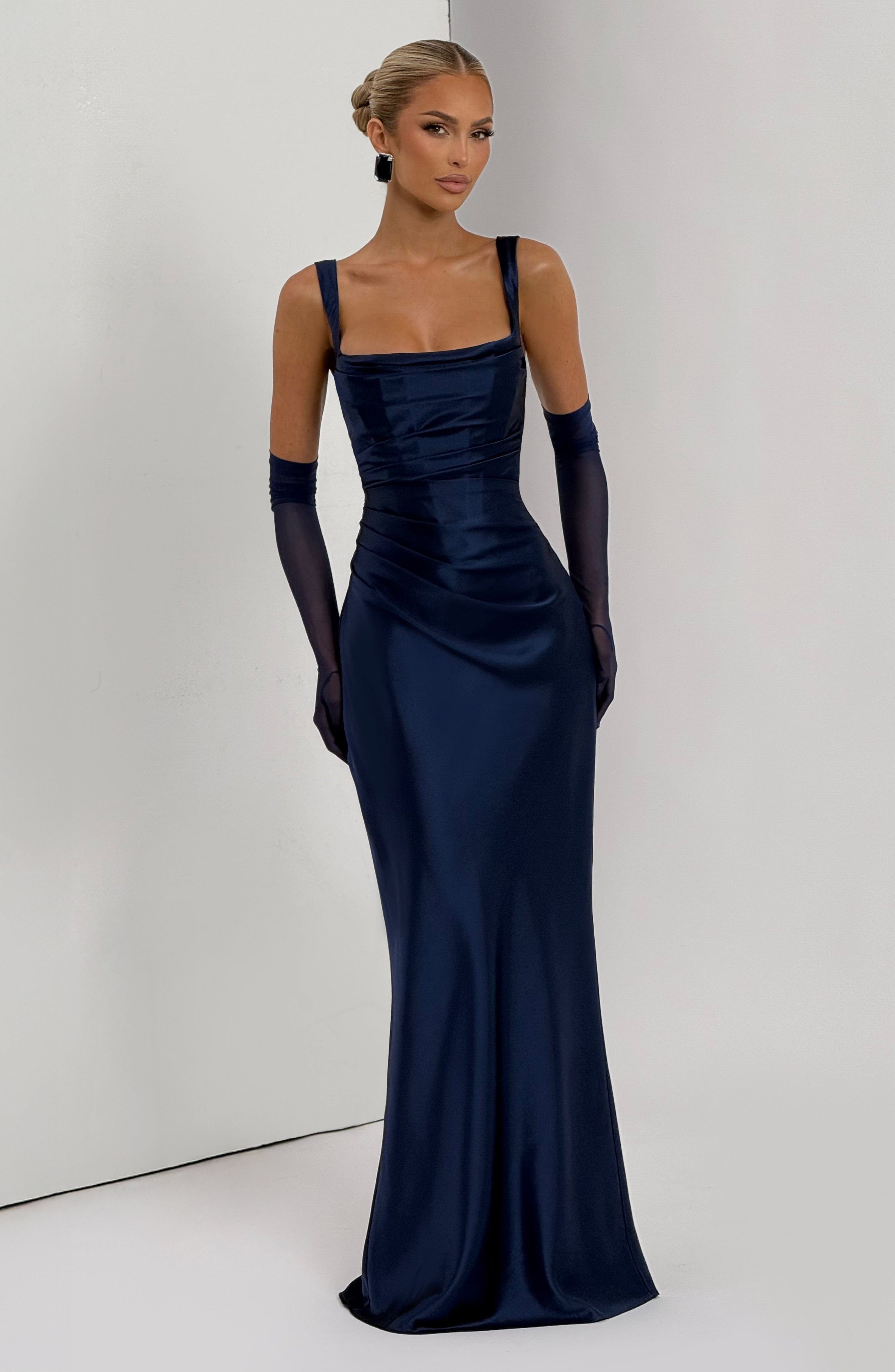 Navy Calanthe Maxi Dress - ICYBOO