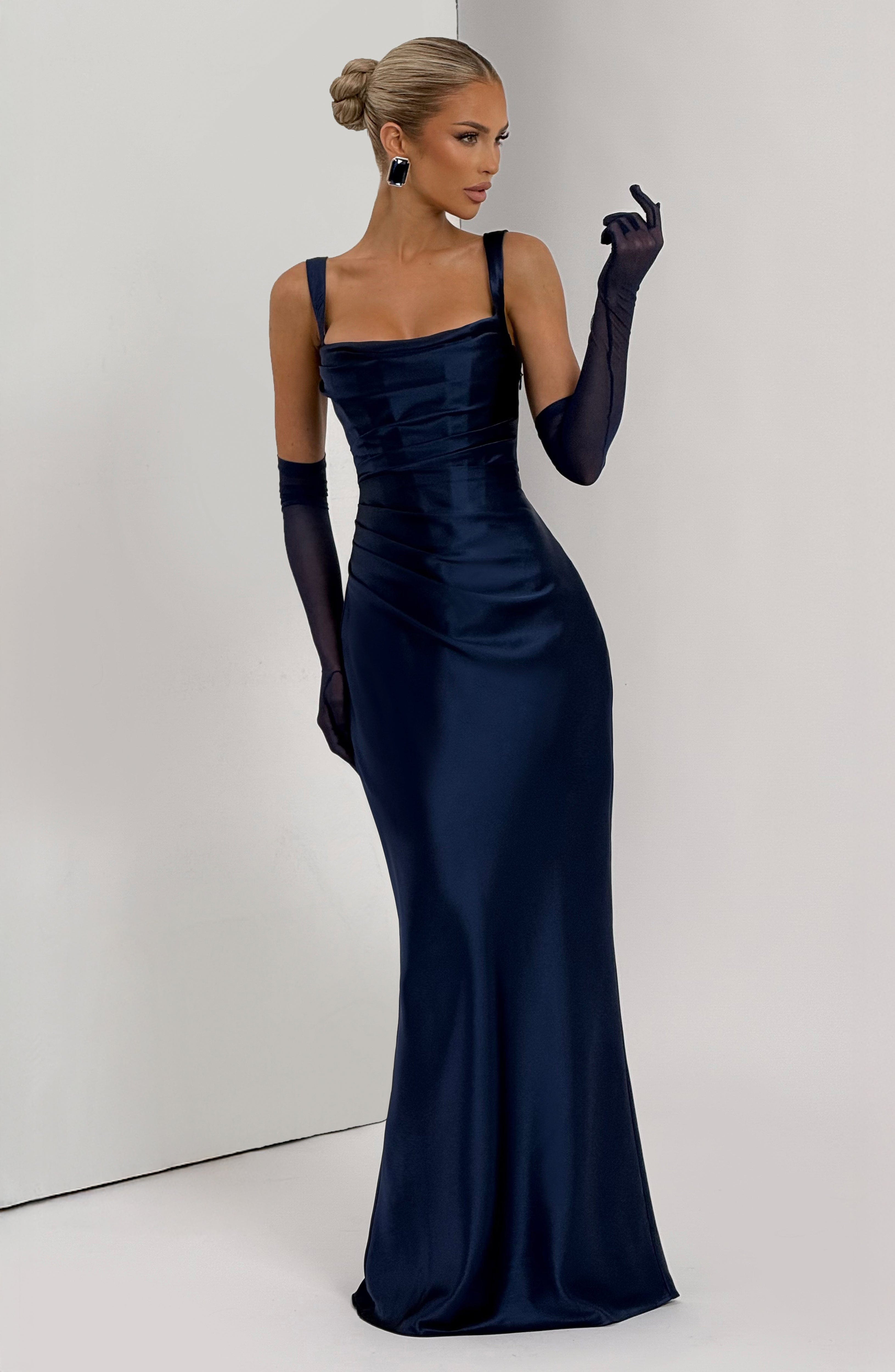 Navy Calanthe Maxi Dress - ICYBOO