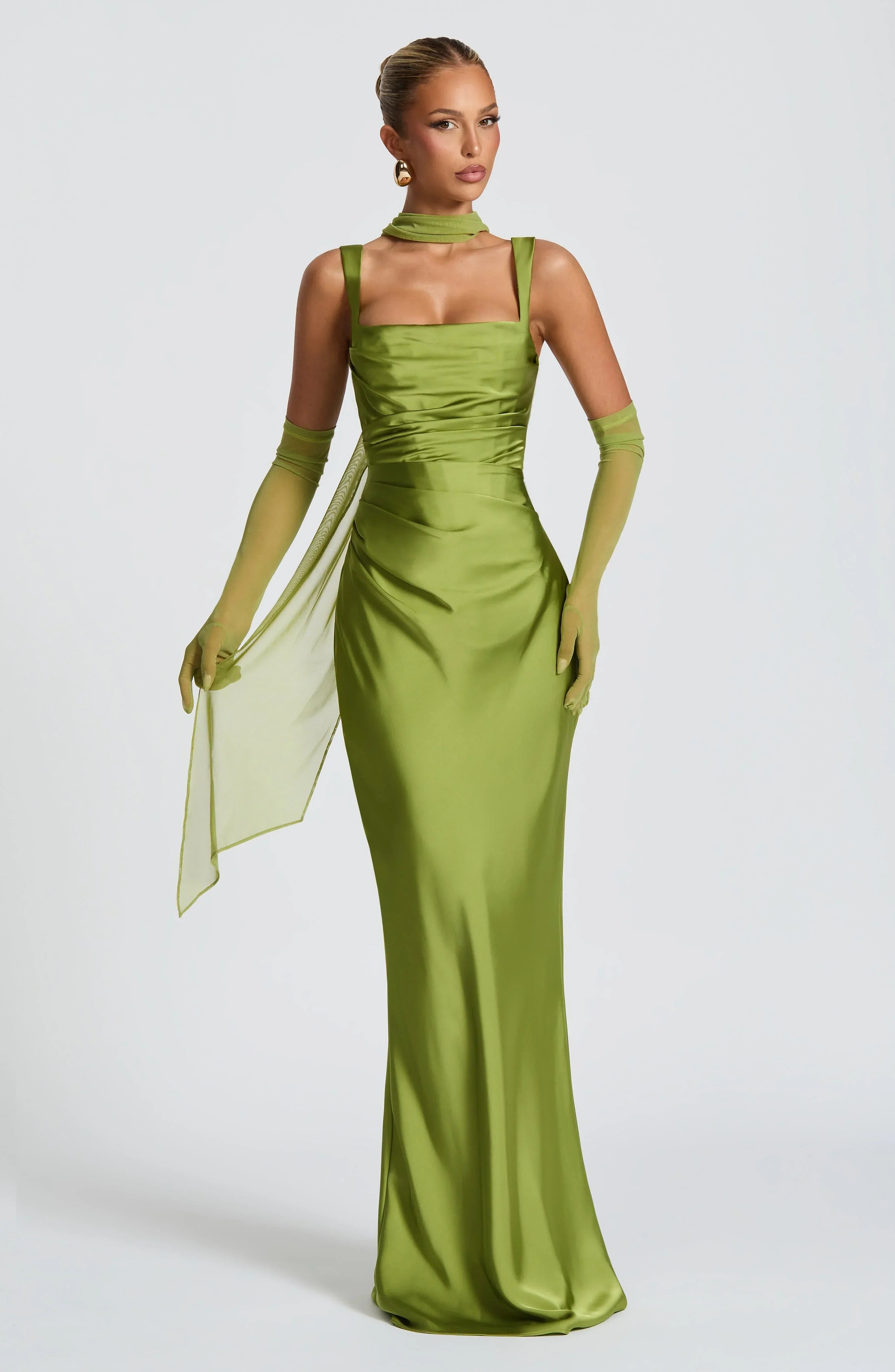 Olive Calanthe Maxi Dress - ICYBOO