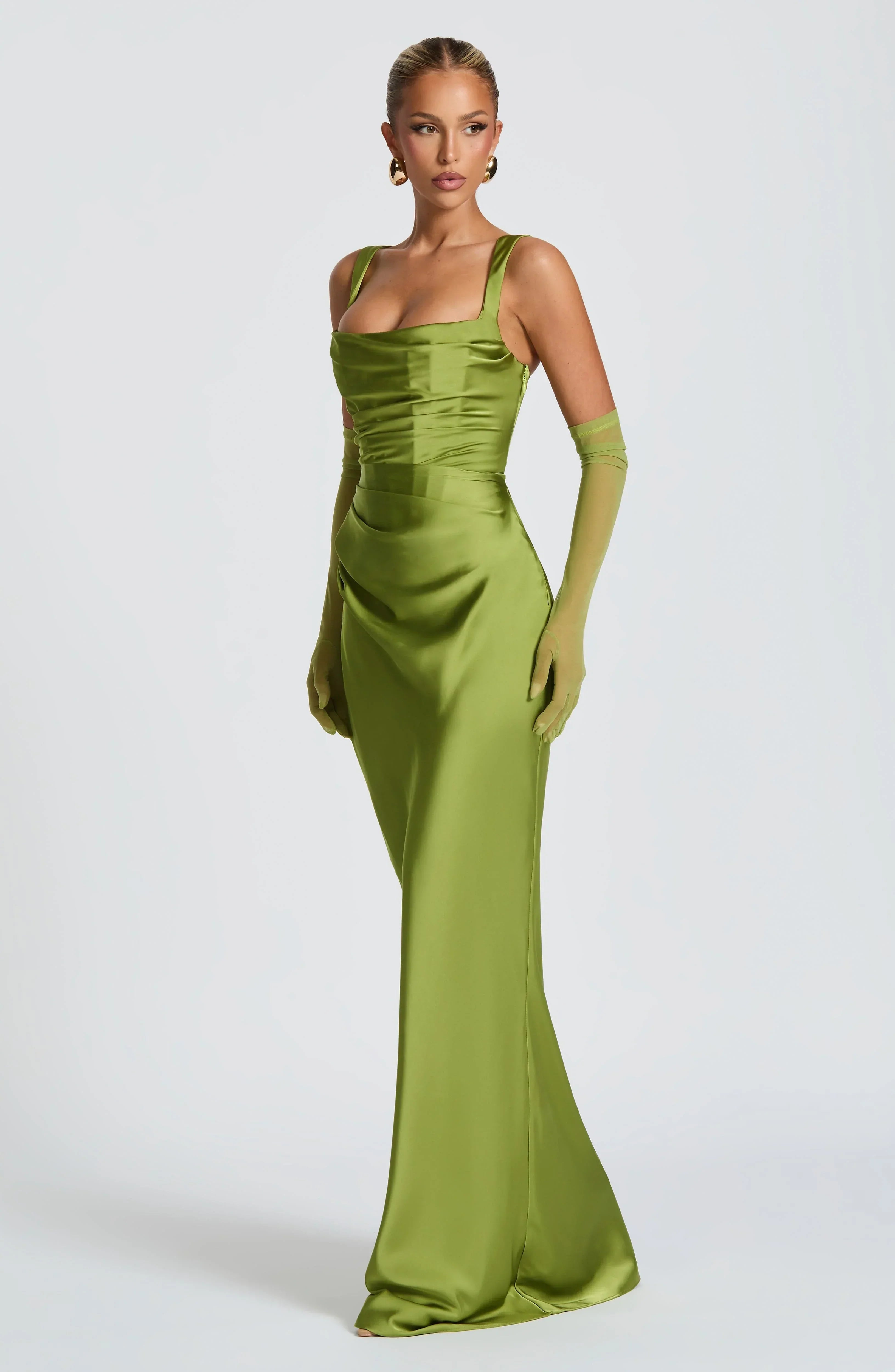 Olive Calanthe Maxi Dress - ICYBOO