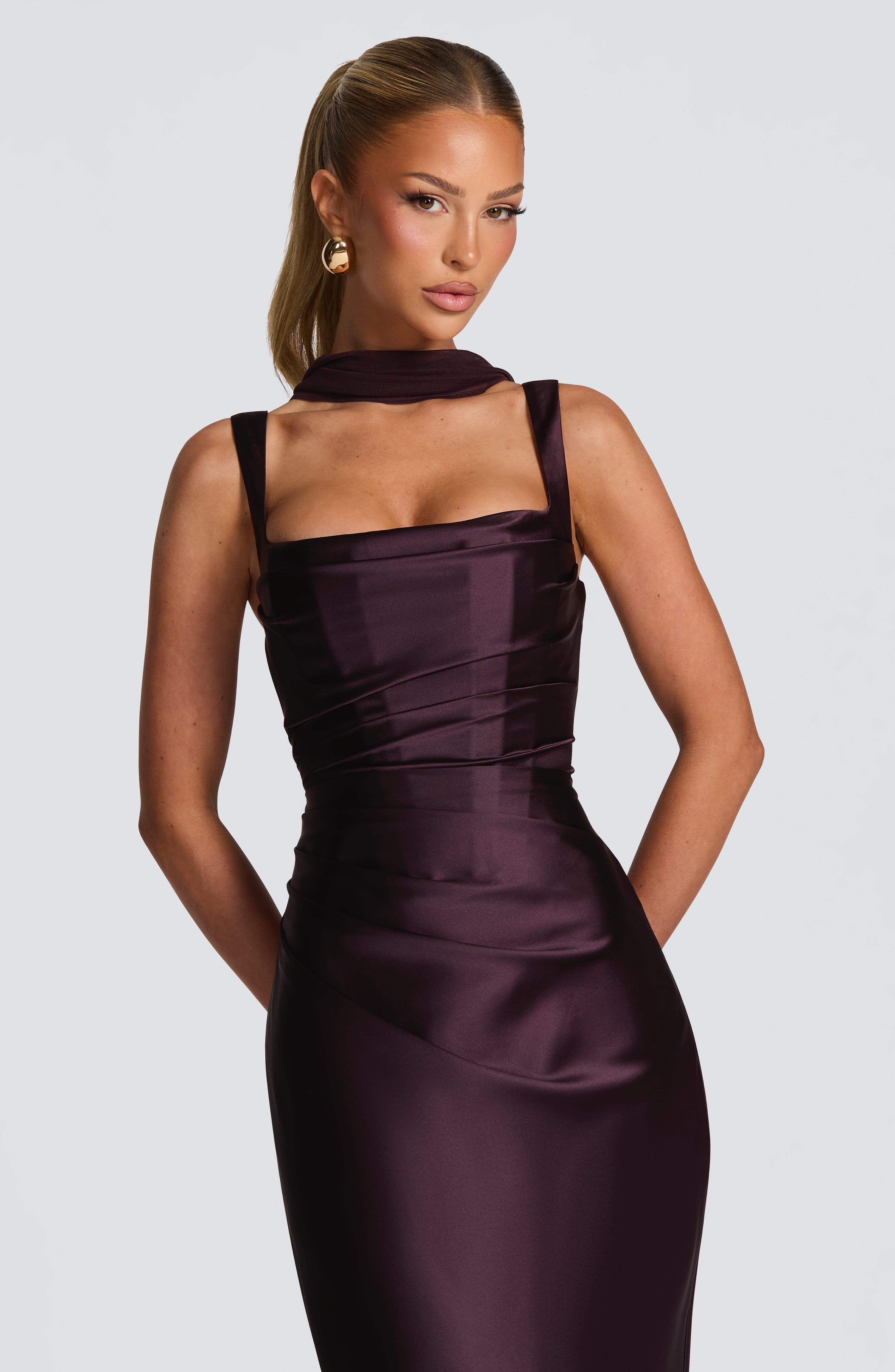 Plum Calanthe Maxi Dress - ICYBOO
