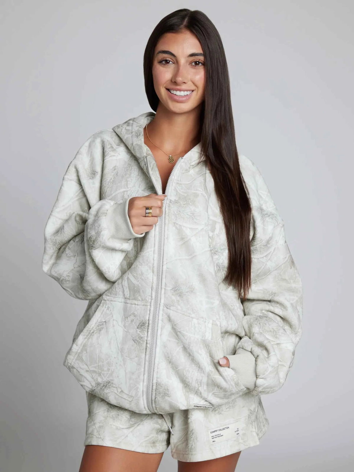 Camo Heavyweight Fleece Zip Hoodie Mega