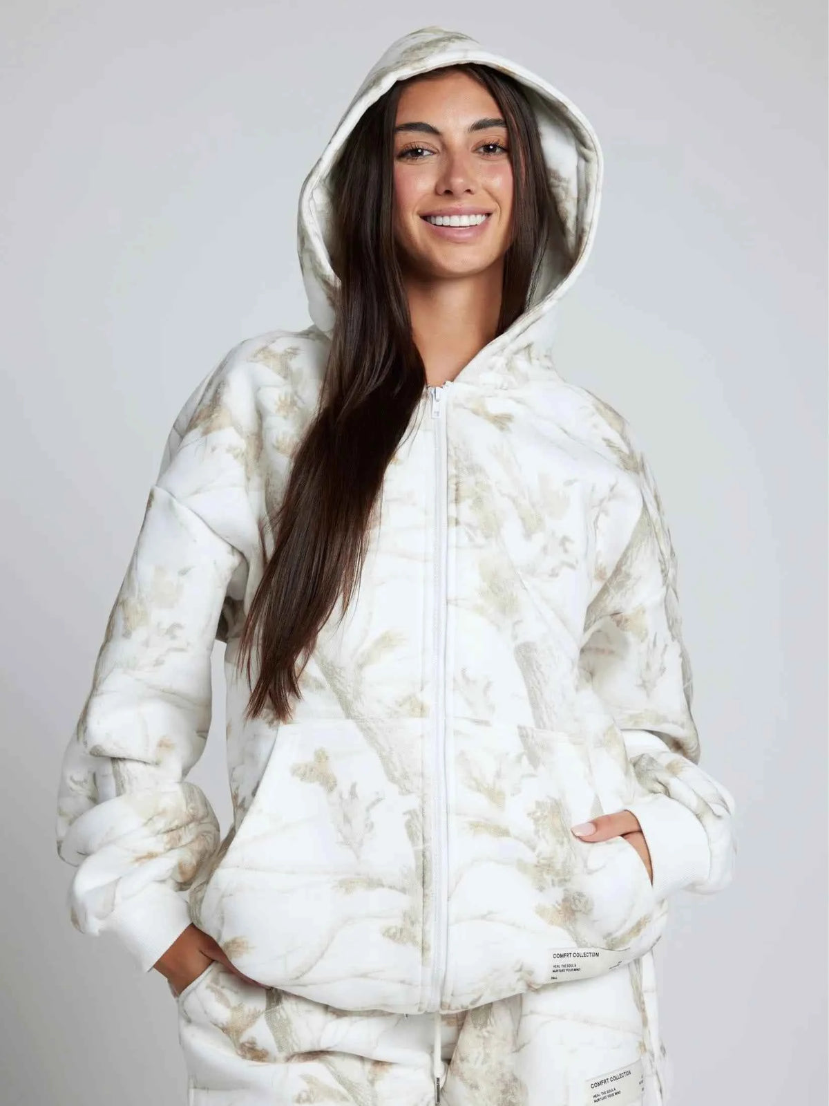 Camo Heavyweight Fleece Zip Hoodie Mega