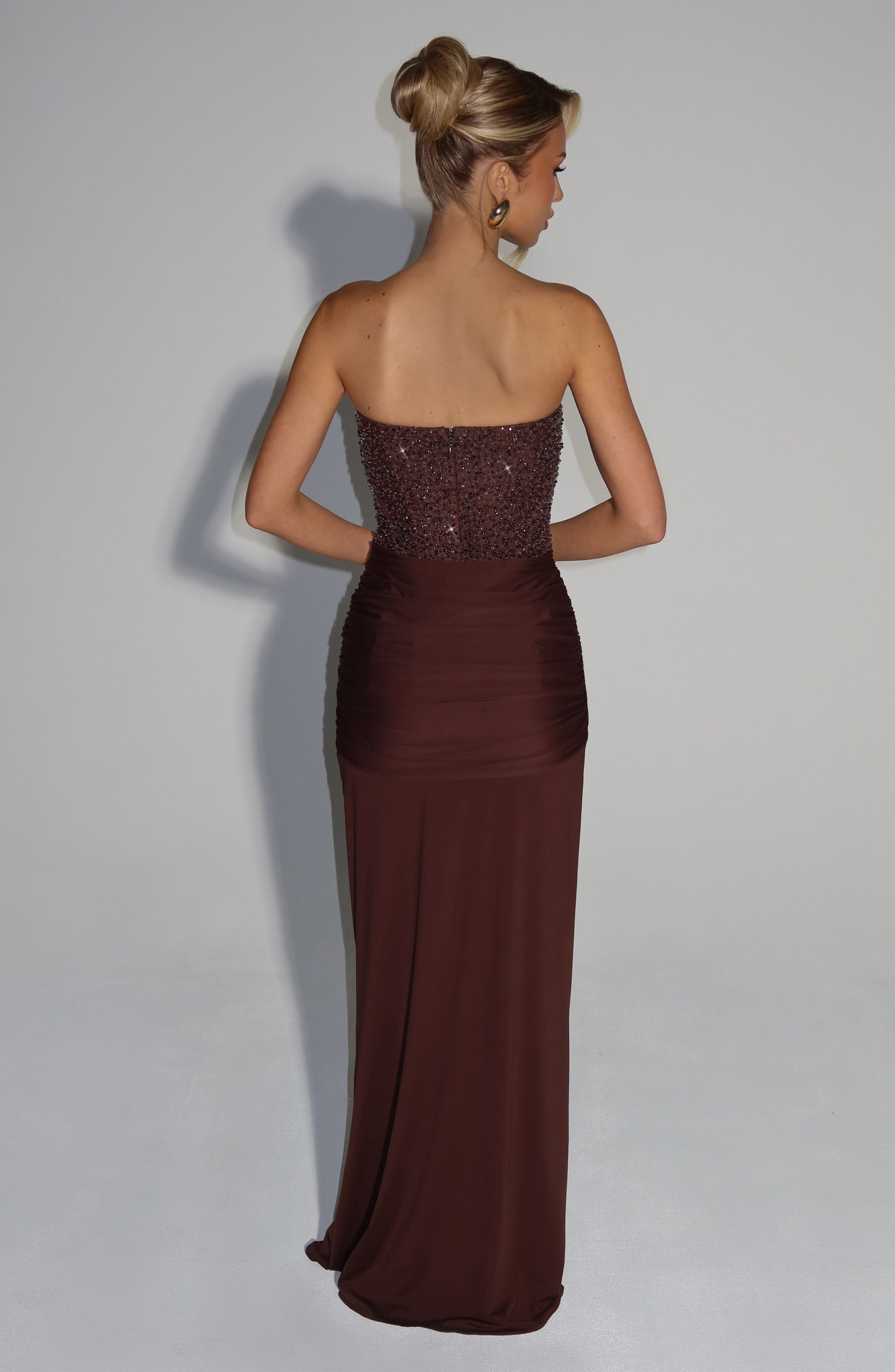 Plum Brown Carina Maxi Dress - ICYBOO