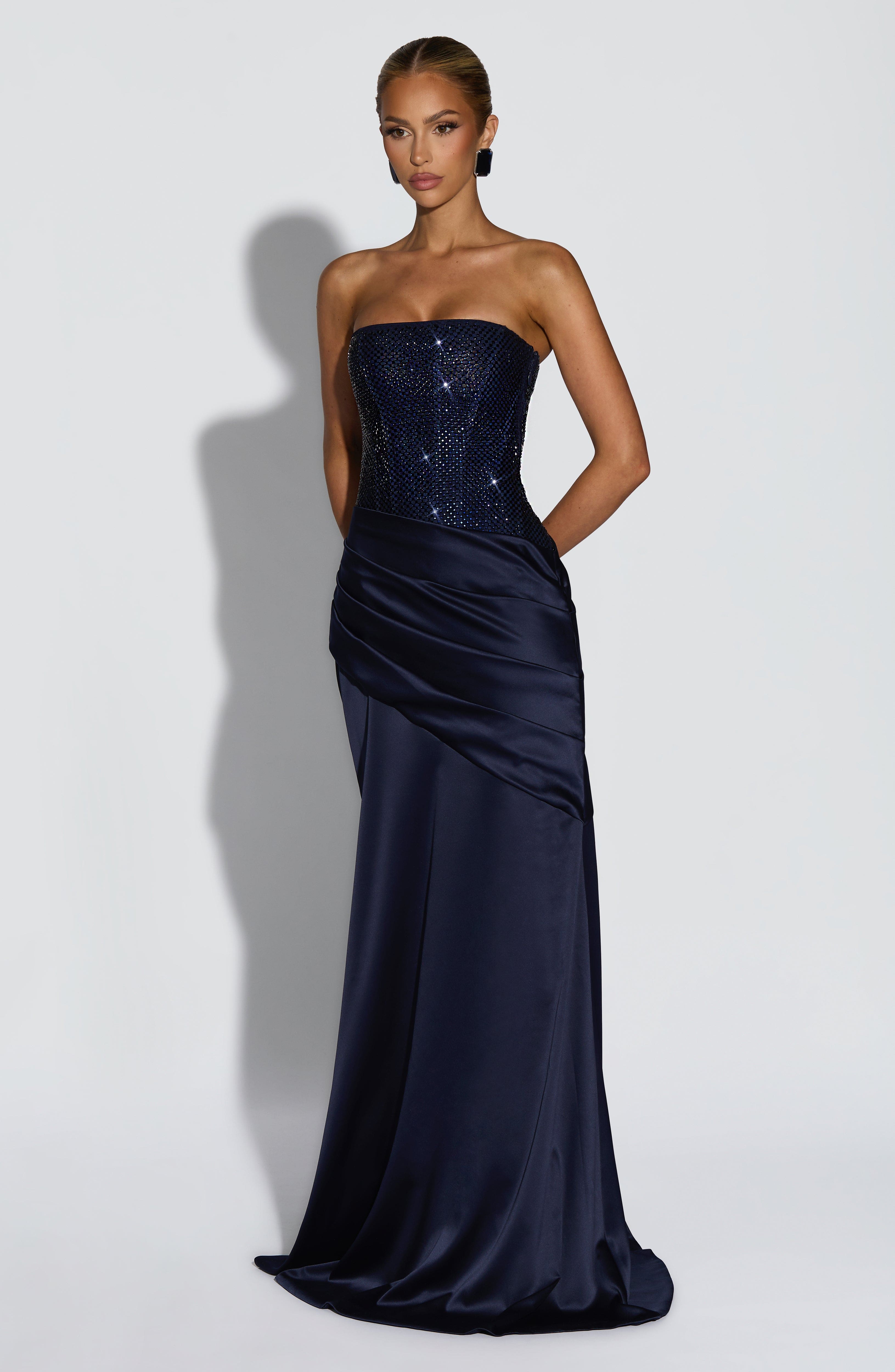 Celestia Navy Maxi Dress - ICYBOO