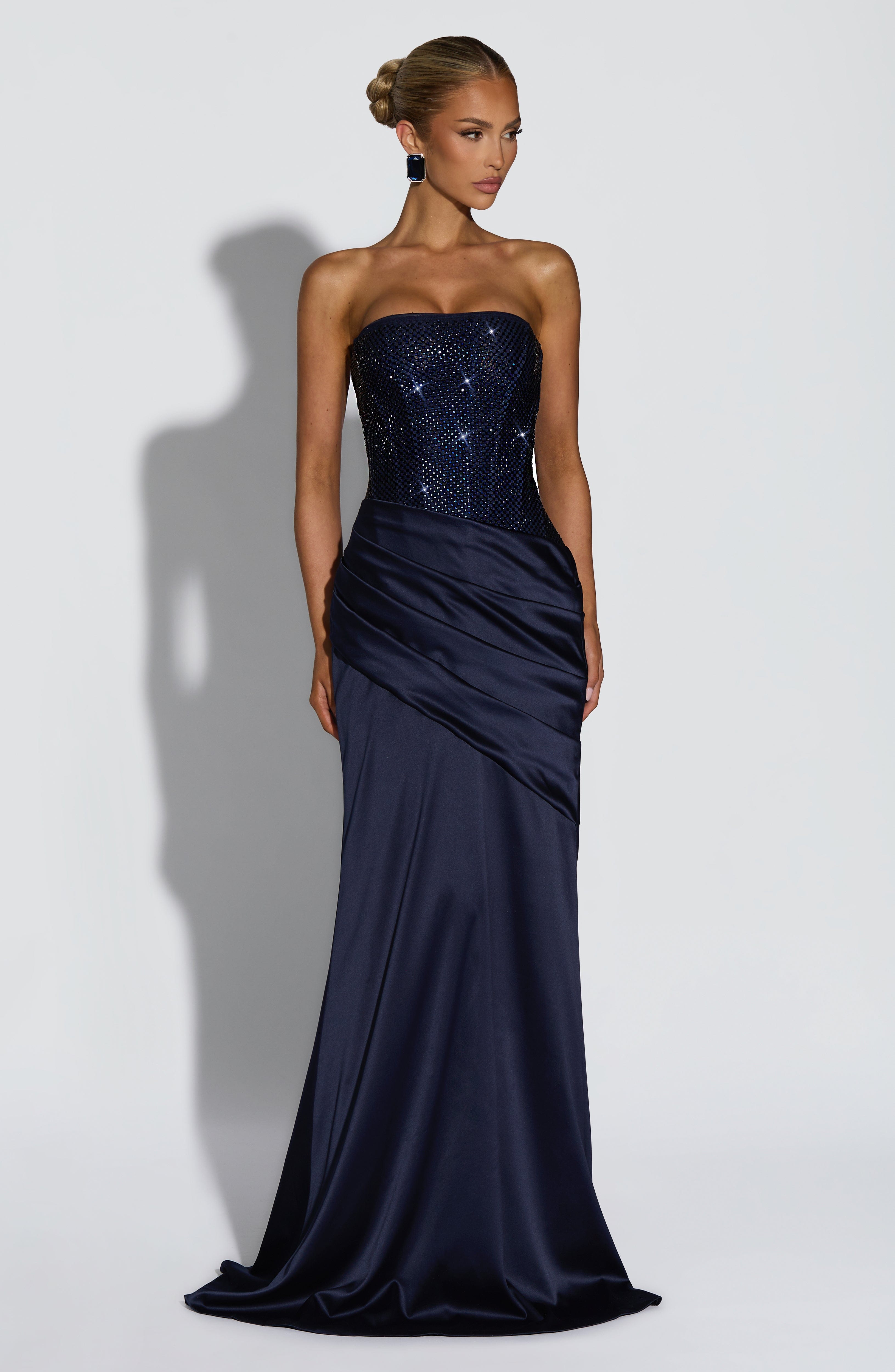 Celestia Navy Maxi Dress - ICYBOO