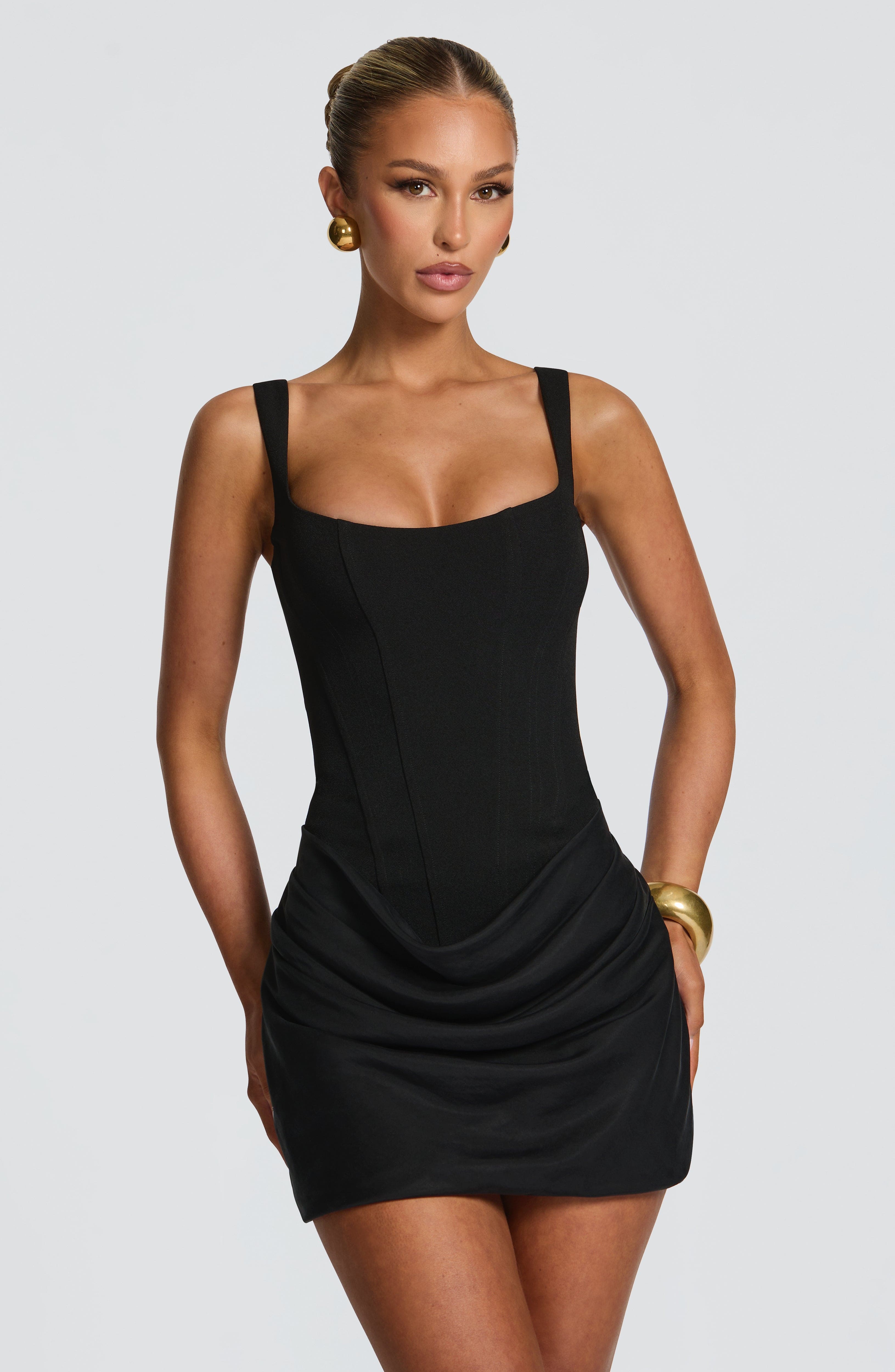 Cornelia Black Mini Dress - ICYBOO