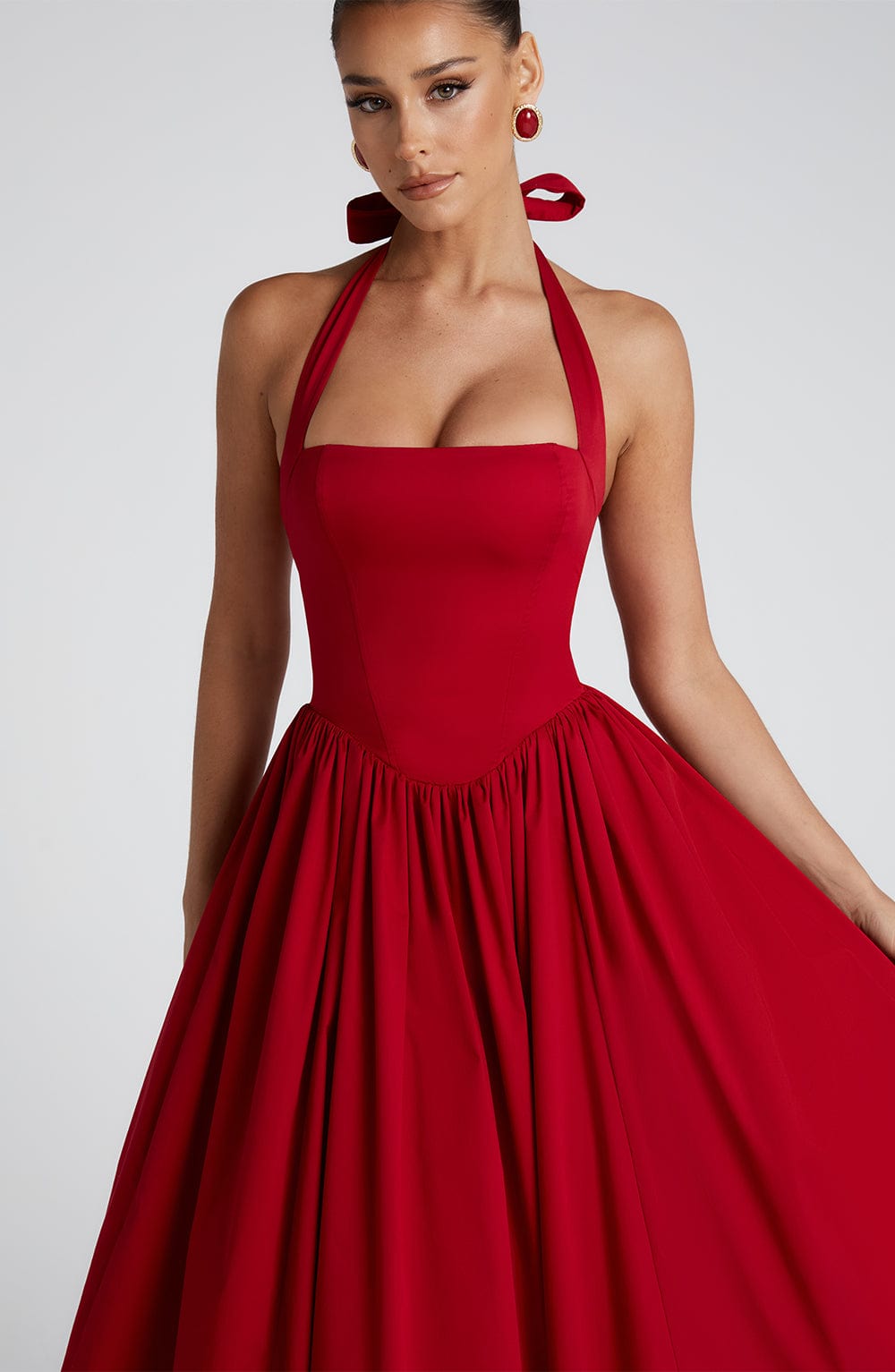 Cressida Red Midi Dress - ICYBOO