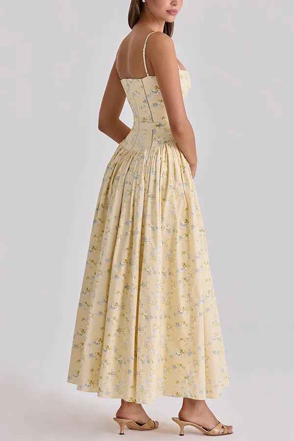 Romantic Countryside | SLEEVELESS FLORAL MIDI VACATION DRESS
