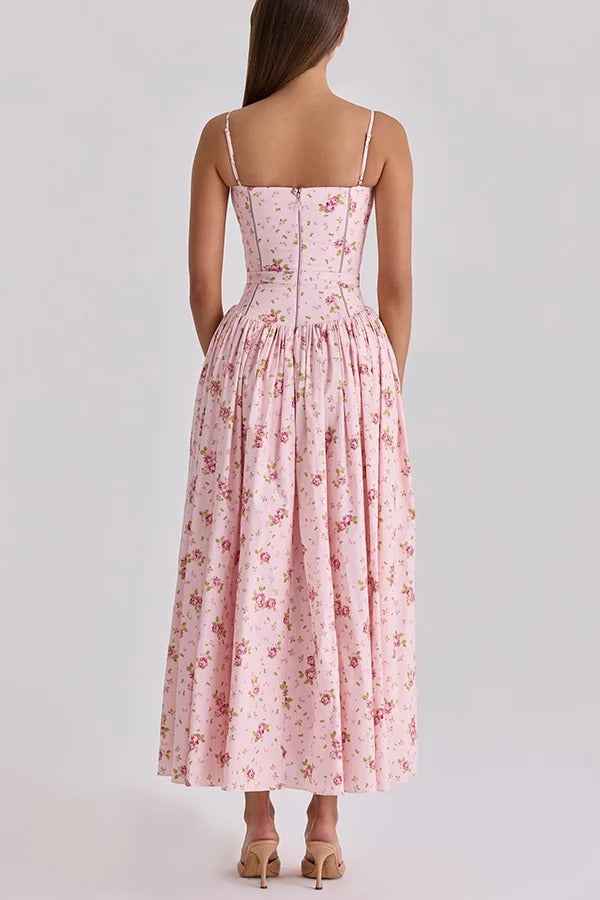 Romantic Countryside | SLEEVELESS FLORAL MIDI VACATION DRESS