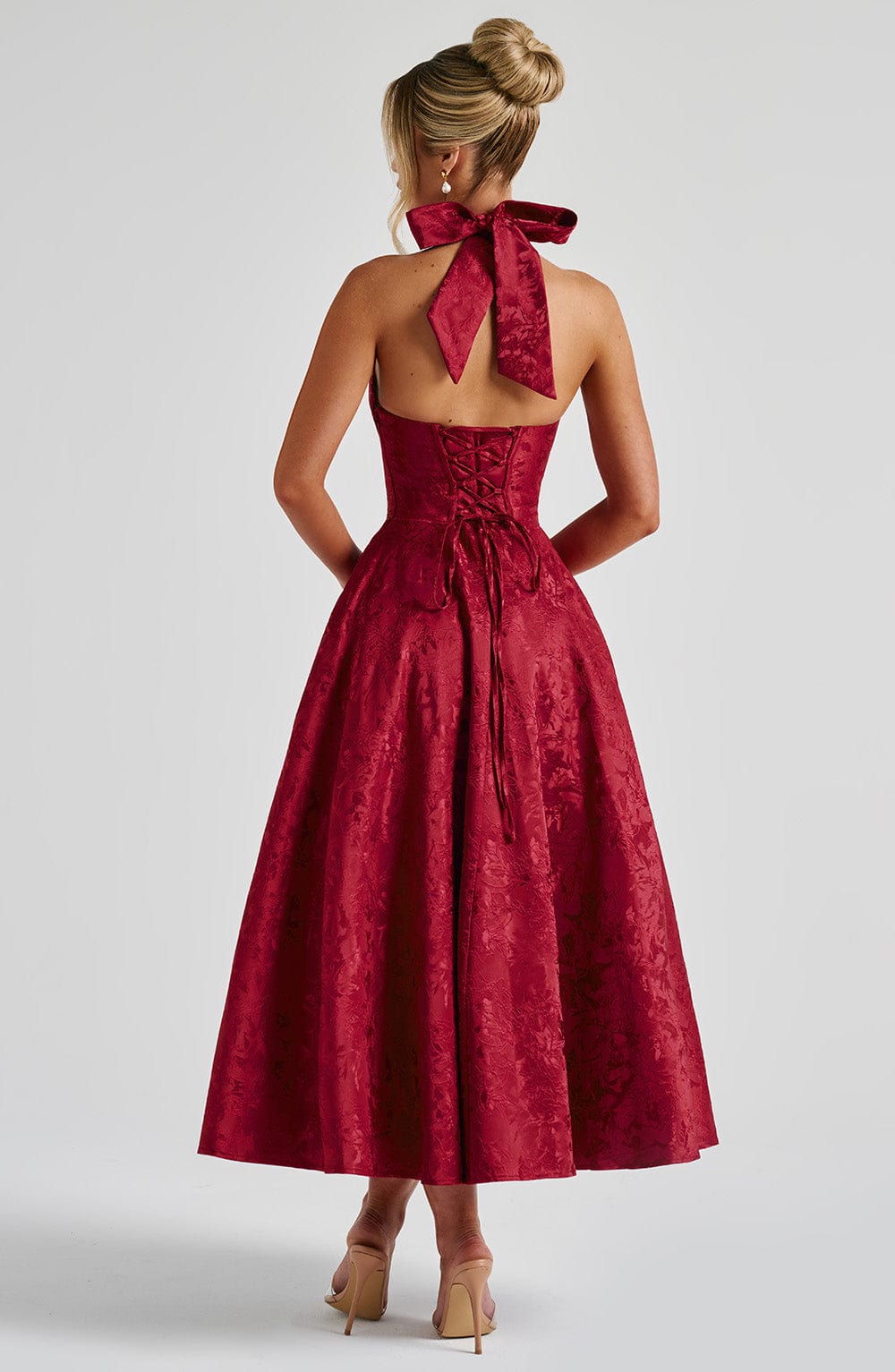 Effie Red Midi Dress - ICYBOO