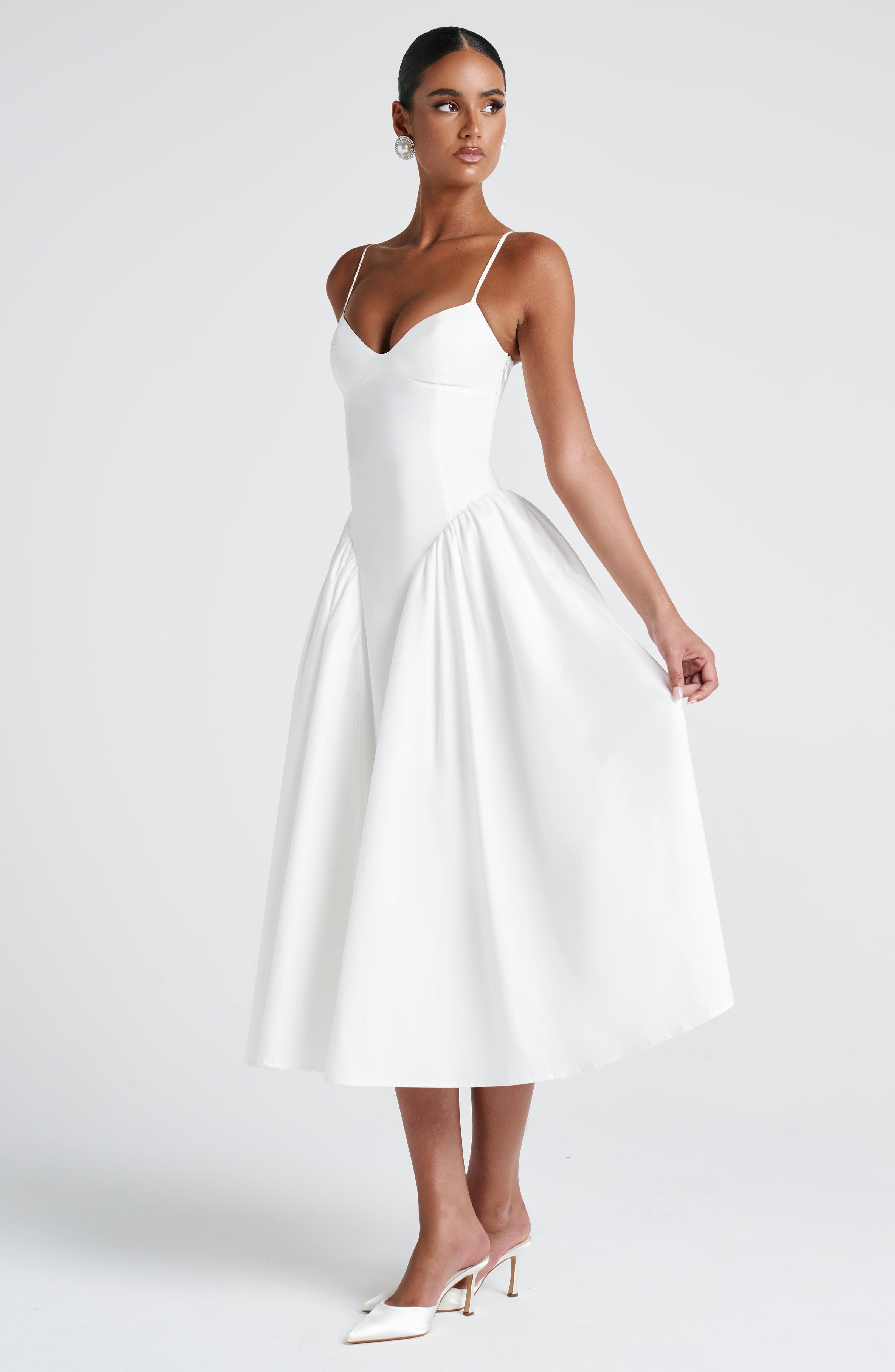 Ivory Emerson Midi Dress - ICYBOO