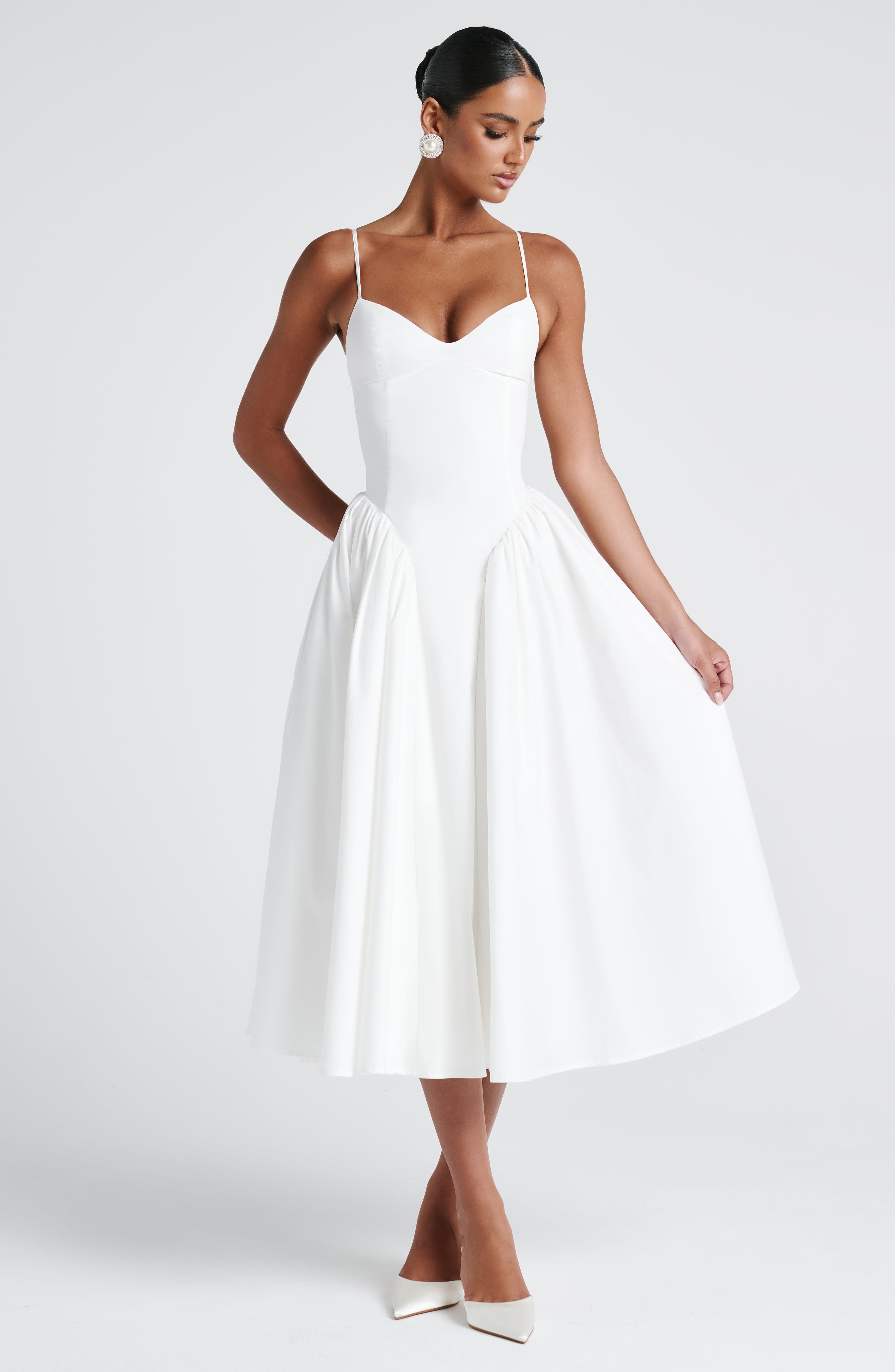 Ivory Emerson Midi Dress - ICYBOO