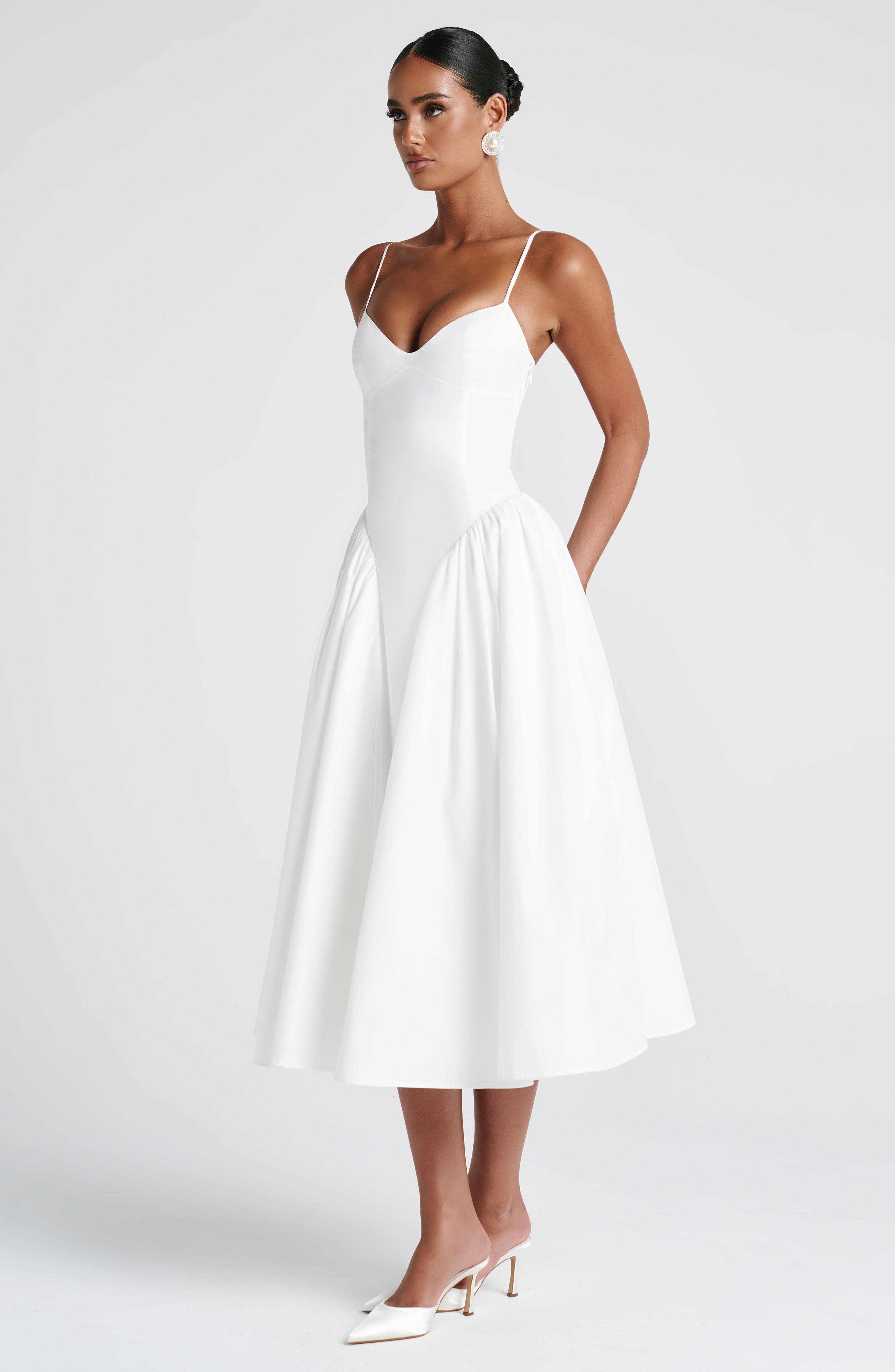 Ivory Emerson Midi Dress - ICYBOO