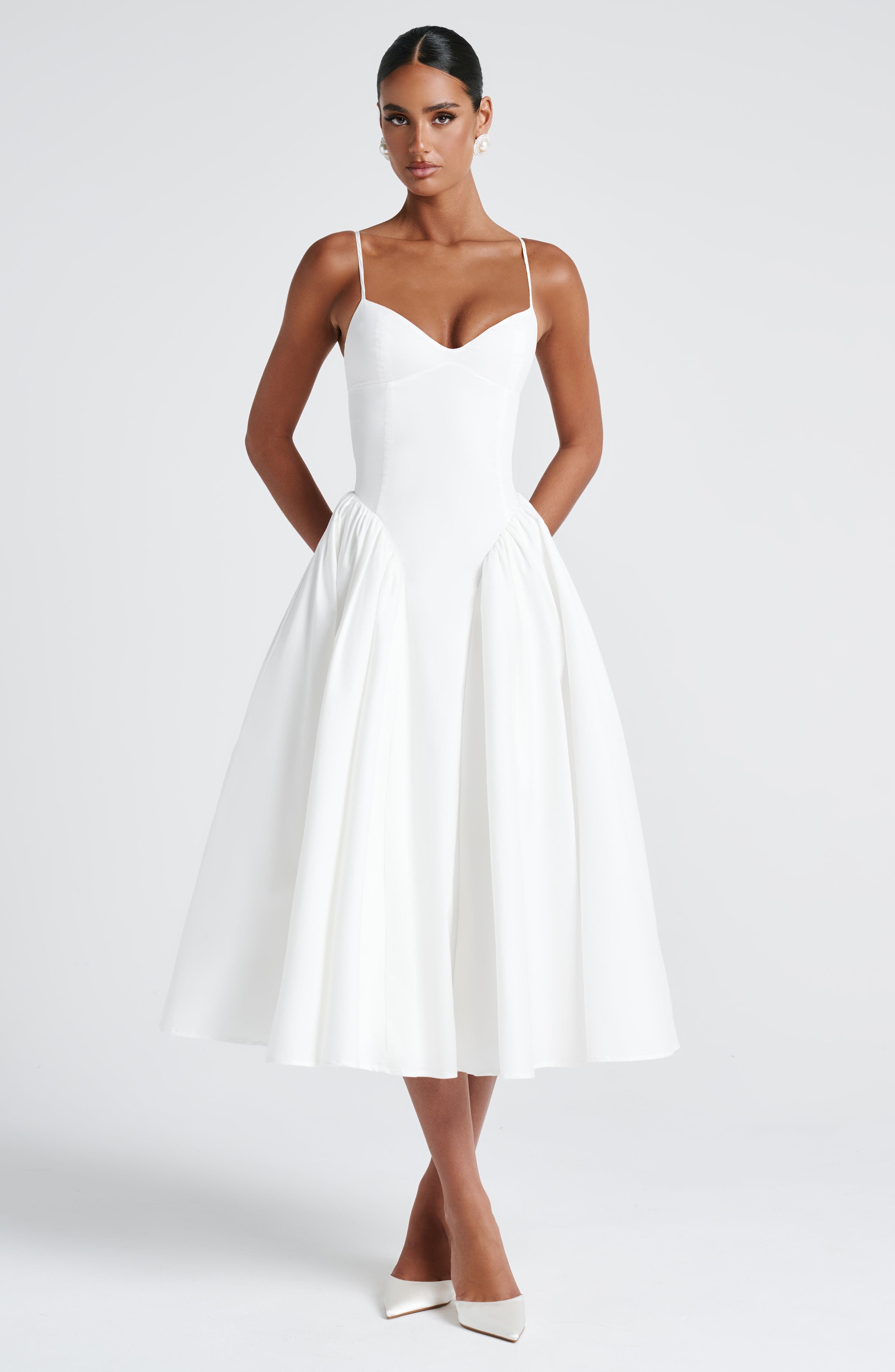 Ivory Emerson Midi Dress - ICYBOO