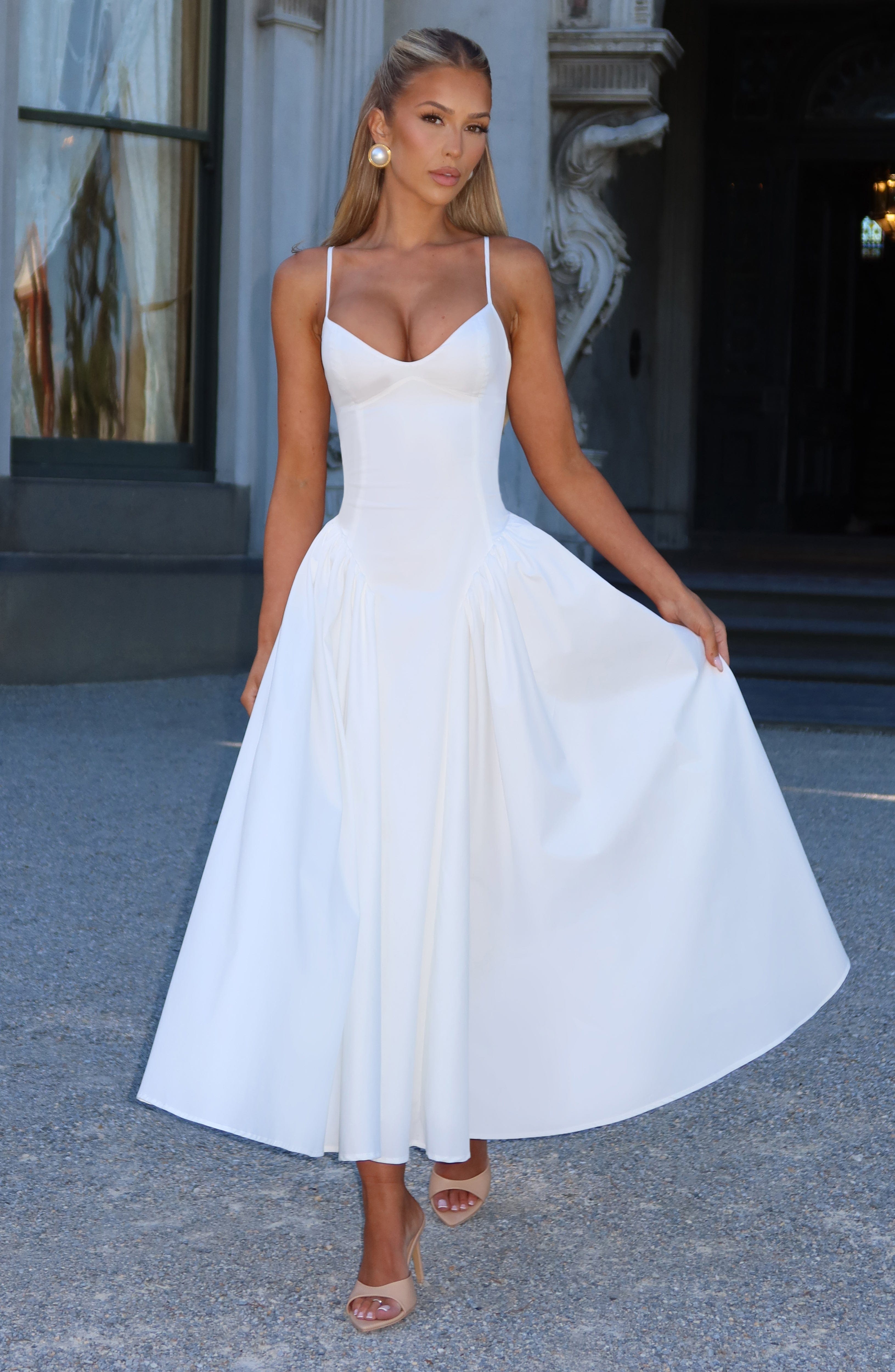 Ivory Emerson Midi Dress - ICYBOO