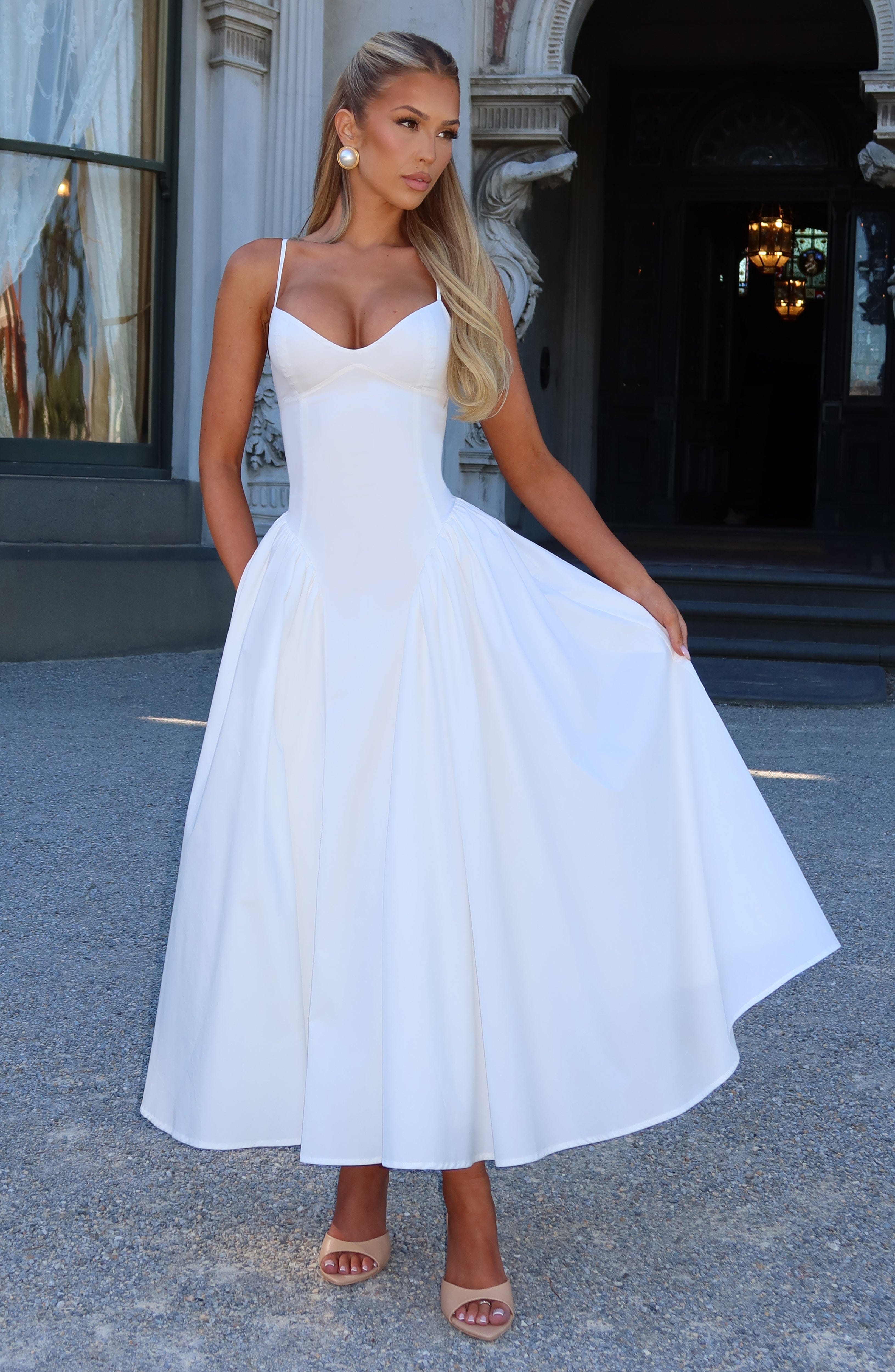 Ivory Emerson Midi Dress - ICYBOO