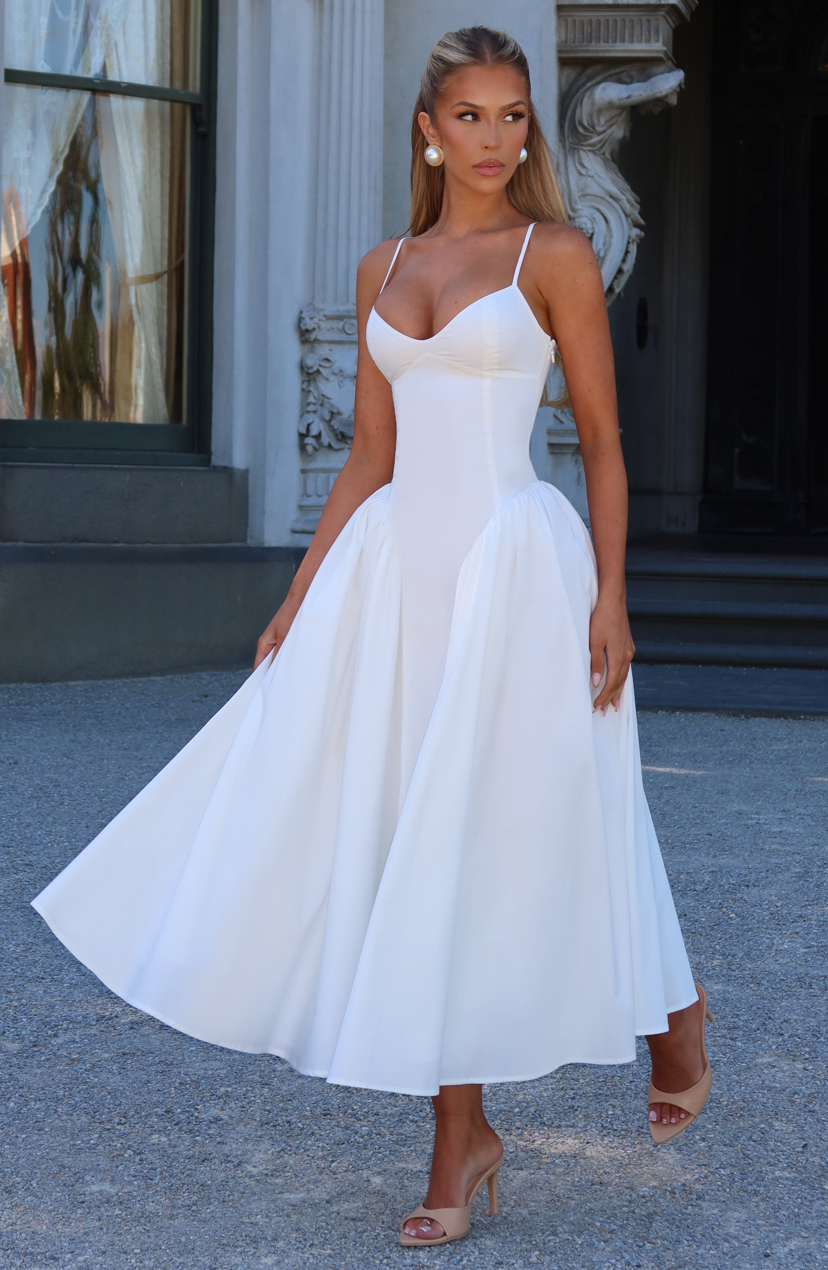 Ivory Emerson Midi Dress - ICYBOO