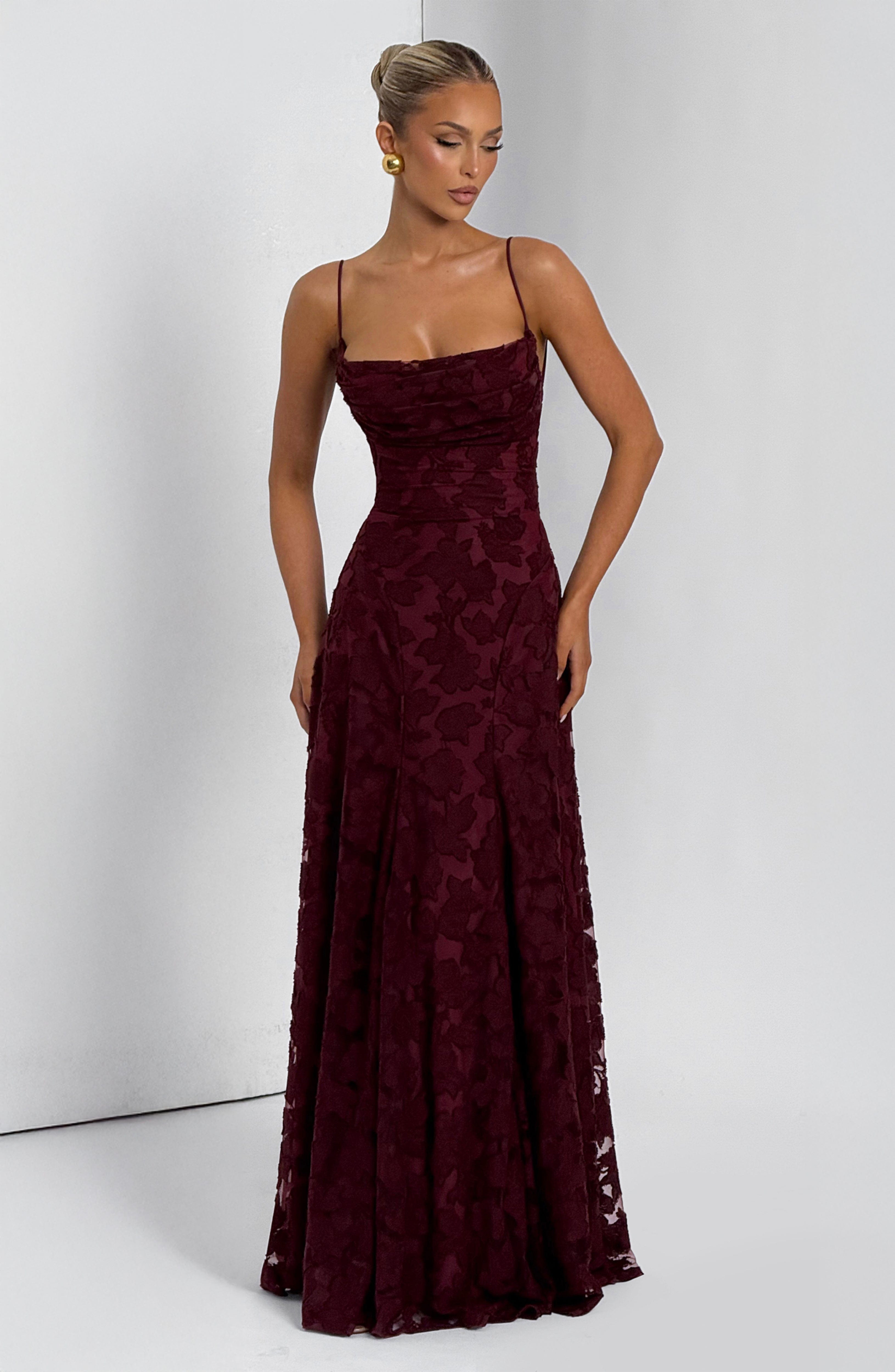 Francis Cherry Lacquer Maxi Dress - ICYBOO