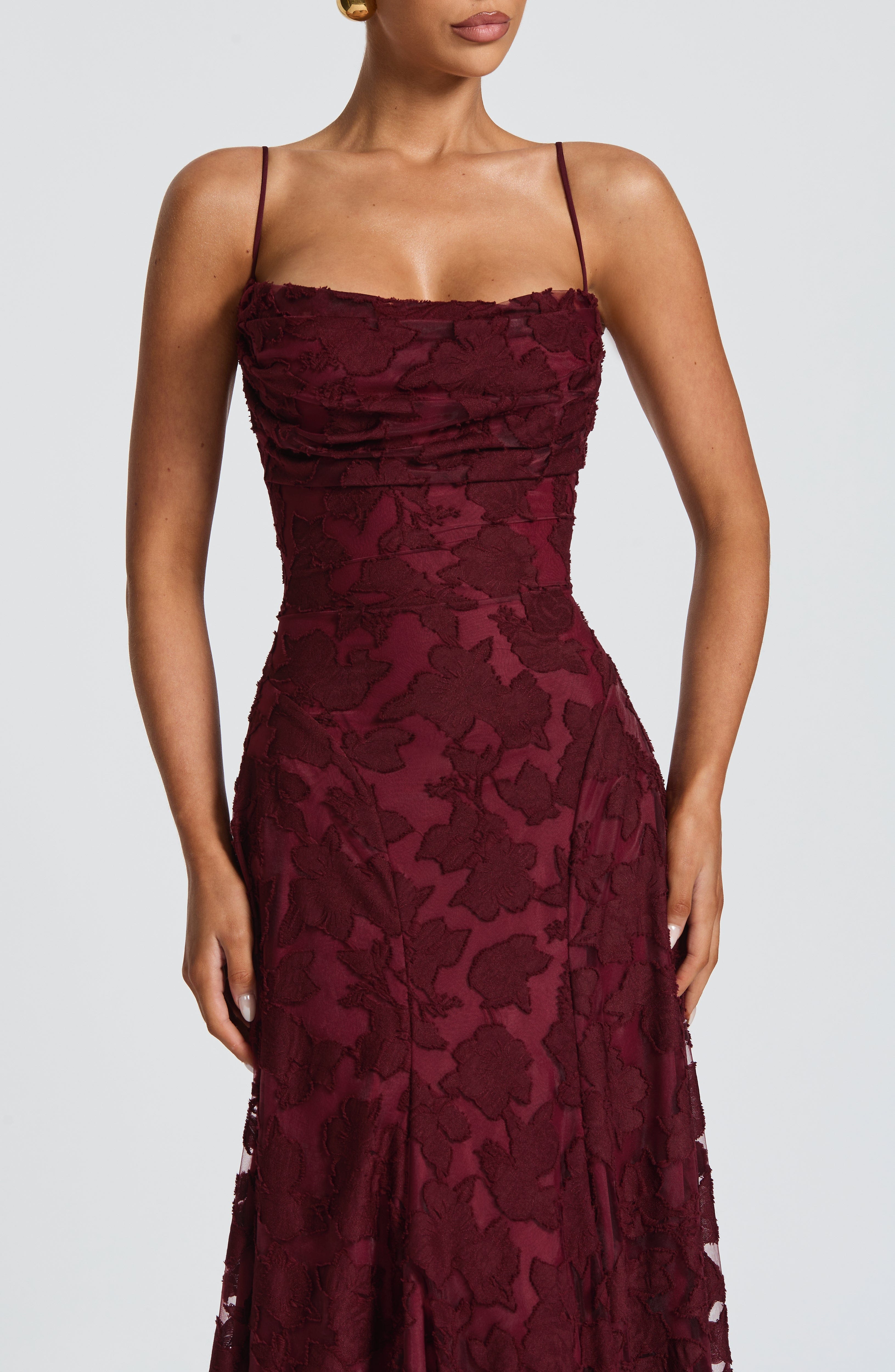 Francis Cherry Lacquer Maxi Dress - ICYBOO