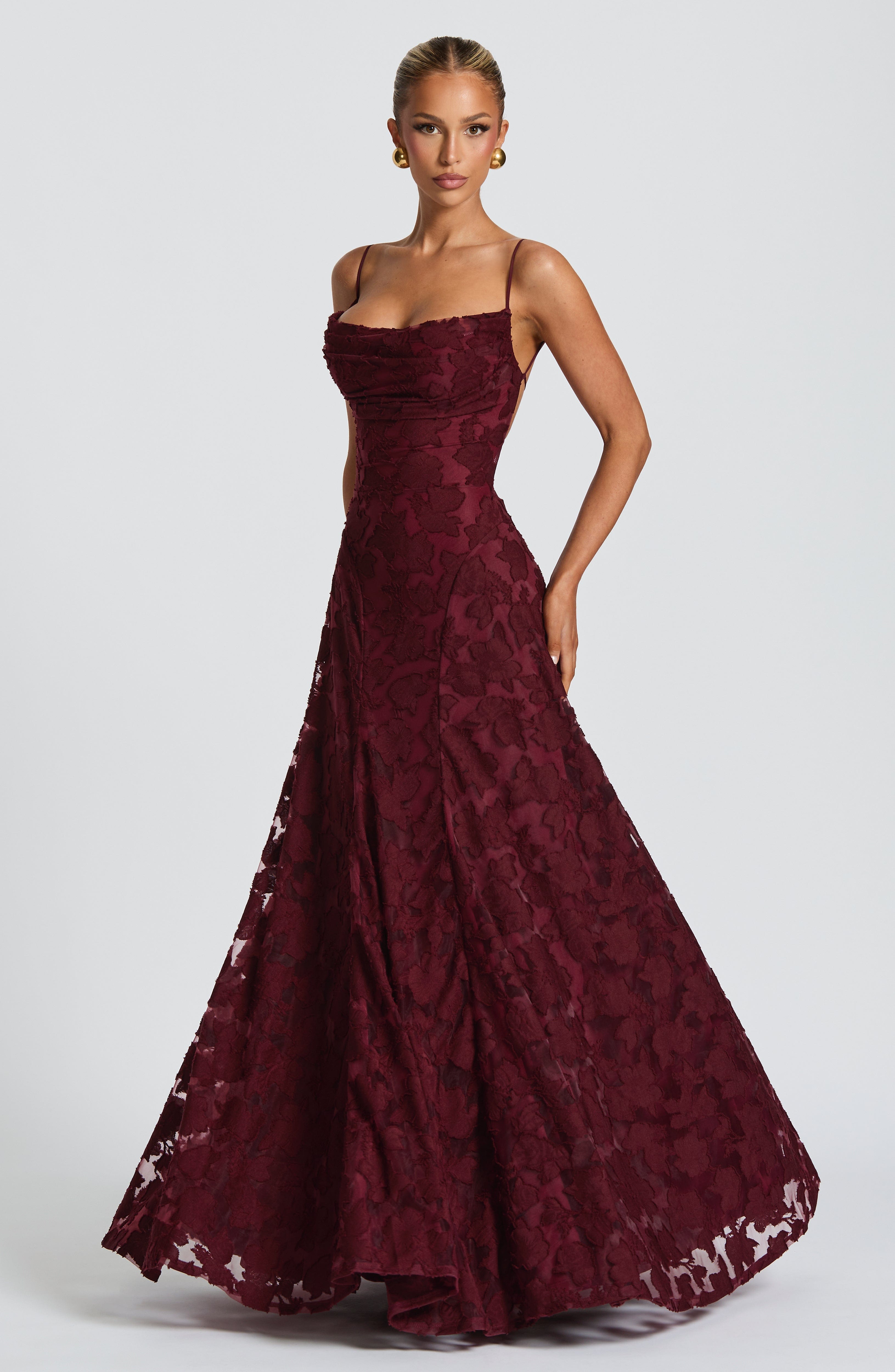 Francis Cherry Lacquer Maxi Dress - ICYBOO
