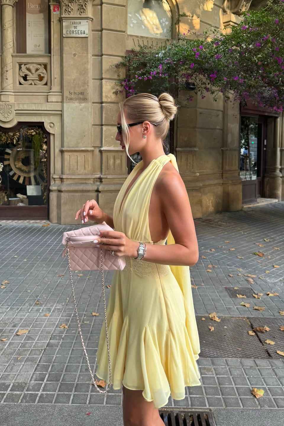Glamorous Daffodil | SLEEVELESS BACKLESS MINI HOMECOMING EVENING DRESS