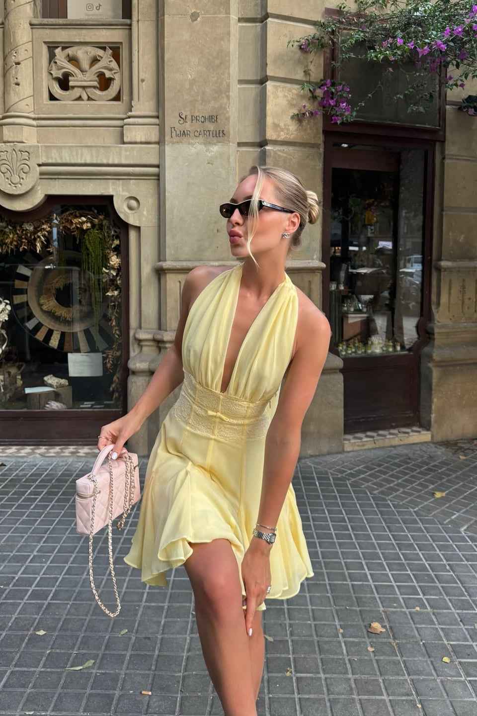 Glamorous Daffodil | SLEEVELESS BACKLESS MINI HOMECOMING EVENING DRESS