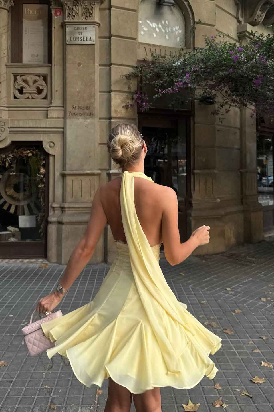Glamorous Daffodil | SLEEVELESS BACKLESS MINI HOMECOMING EVENING DRESS