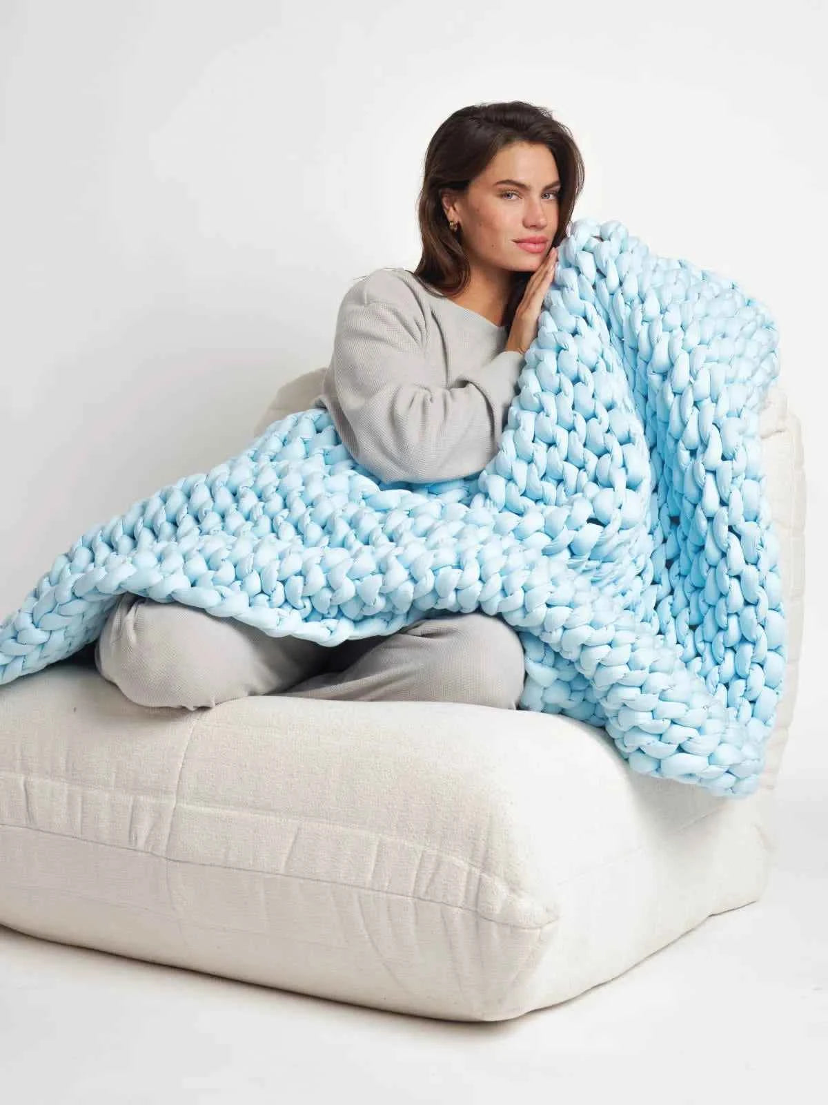 Hand-Knitted Cotton Weighted Blanket