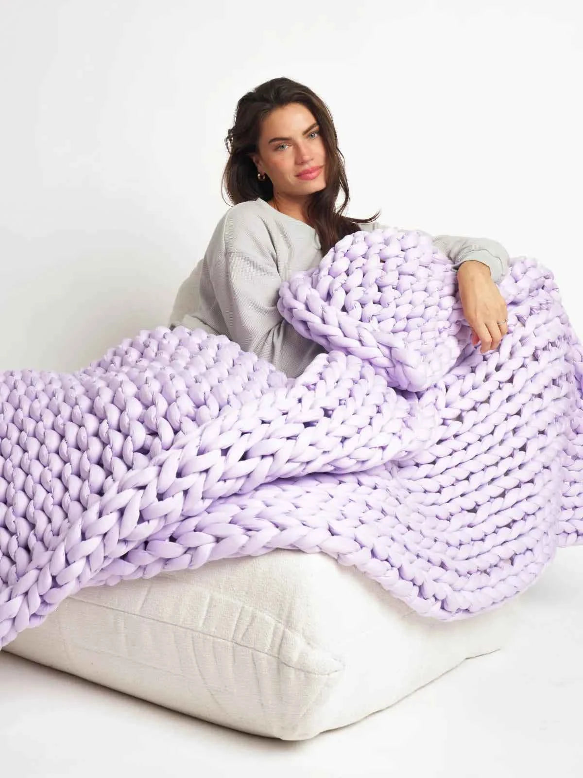 Hand-Knitted Cotton Weighted Blanket