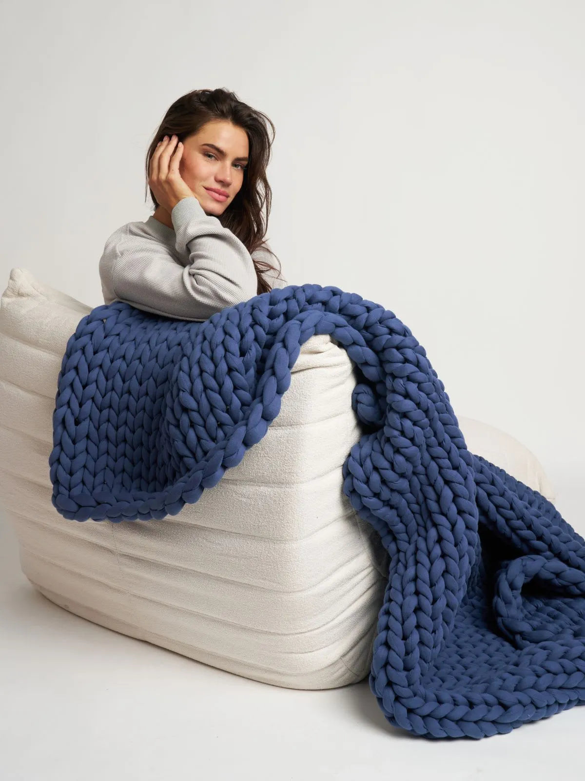 Hand-Knitted Cotton Weighted Blanket