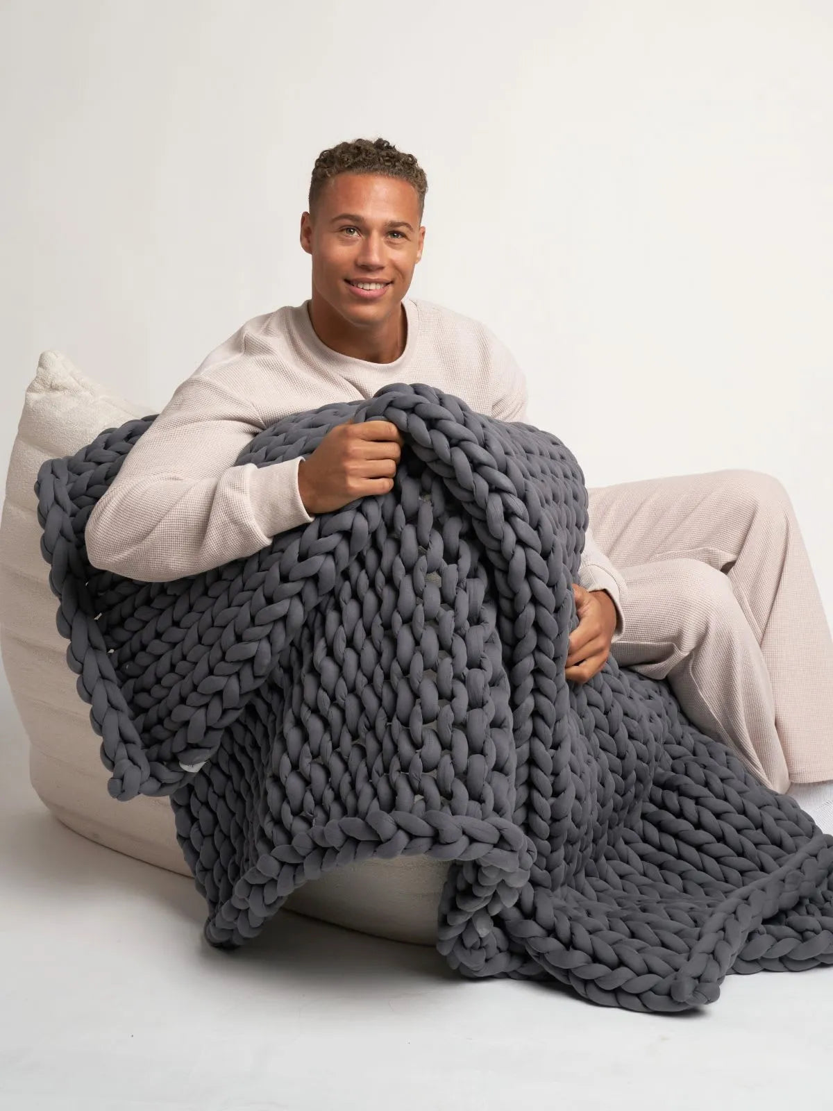 Hand-Knitted Cotton Weighted Blanket