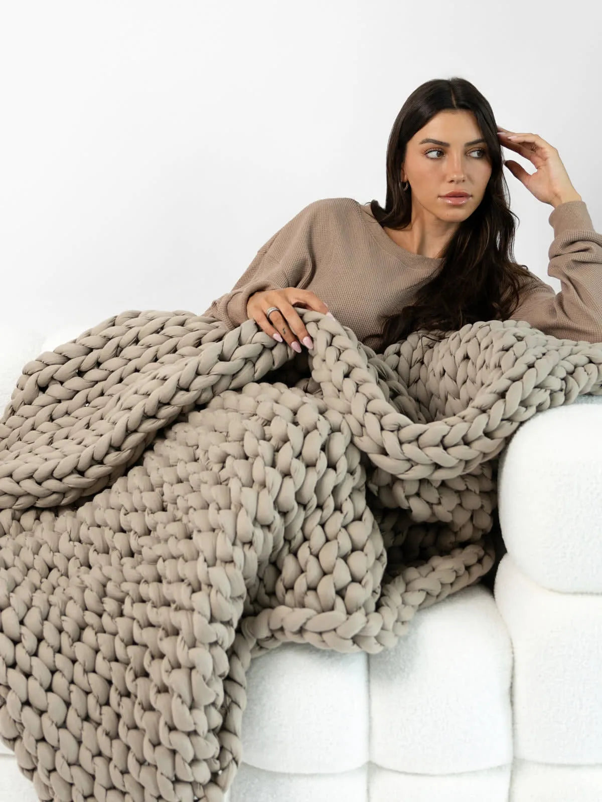 Hand-Knitted Cotton Weighted Blanket