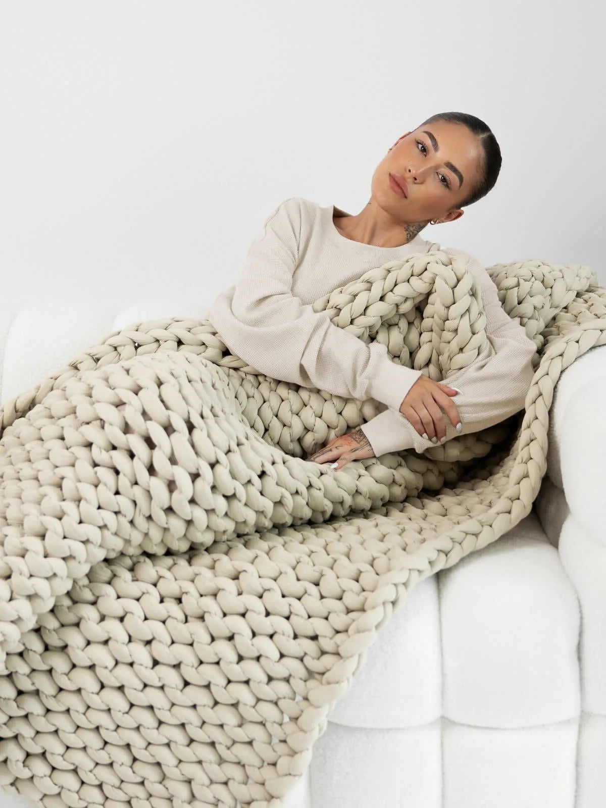Hand-Knitted Cotton Weighted Blanket