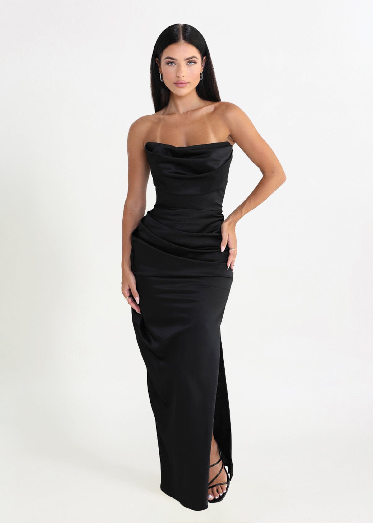 Adrienne Corset Maxi in Black - ICYBOO