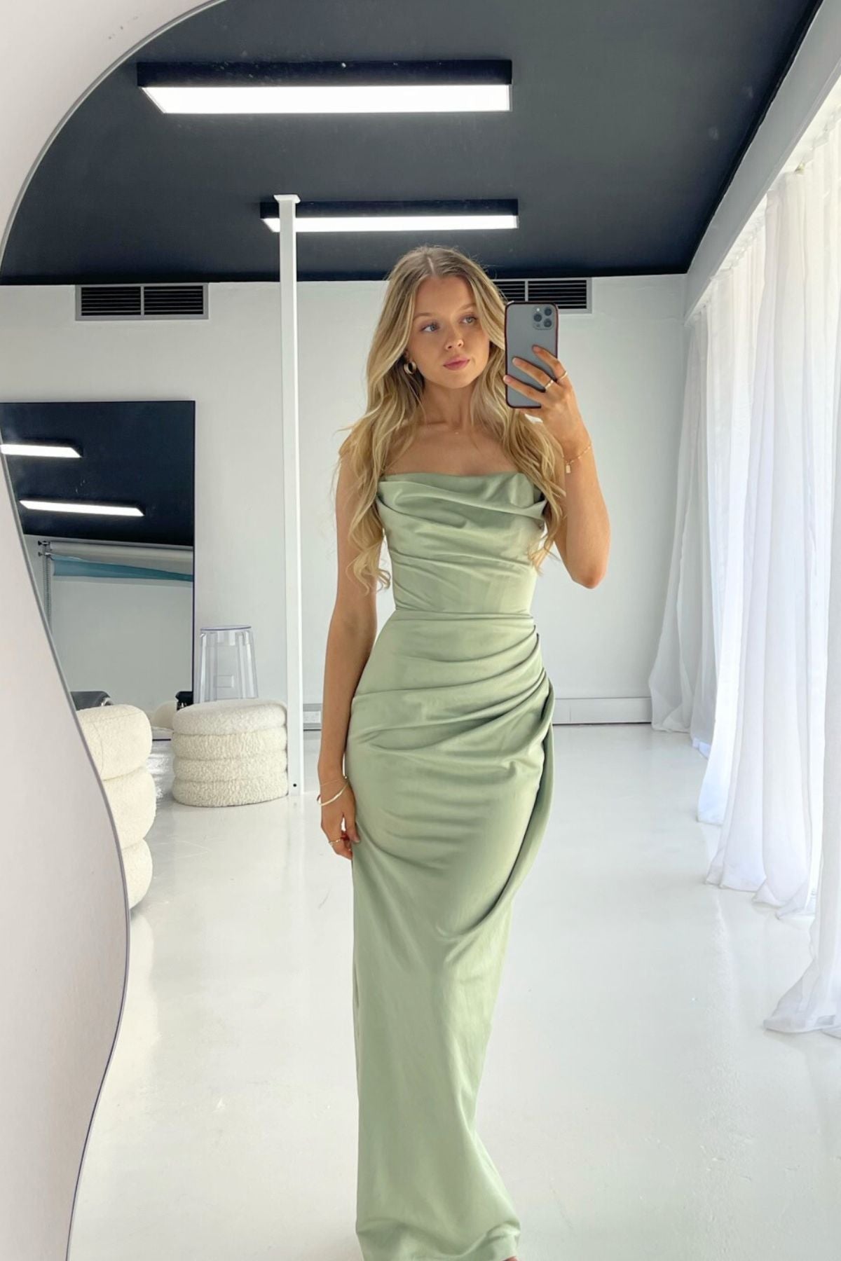 Adrienne Corset Maxi in Sage Green - ICYBOO