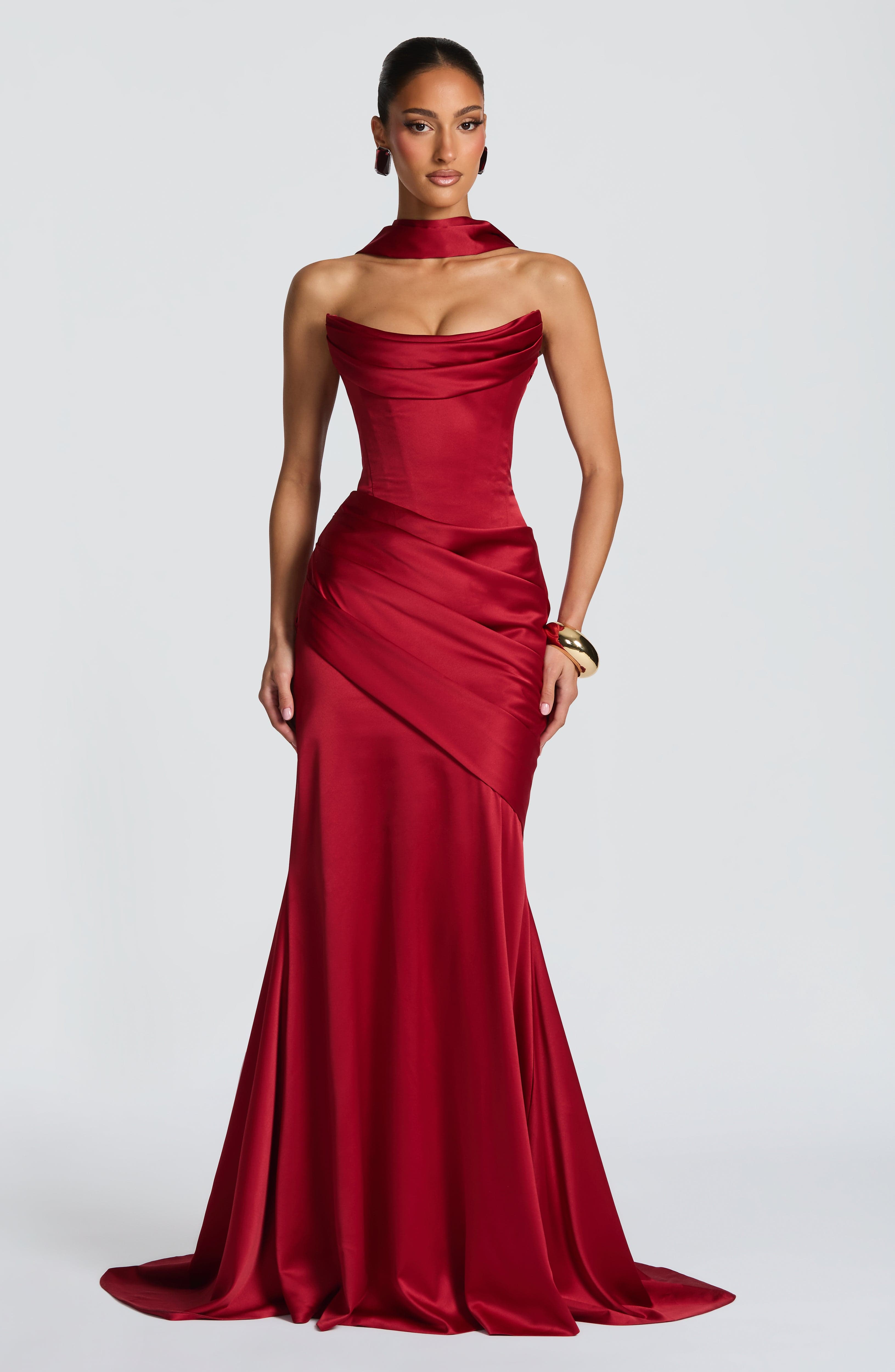 Deep Red Kensington Maxi Dress - ICYBOO