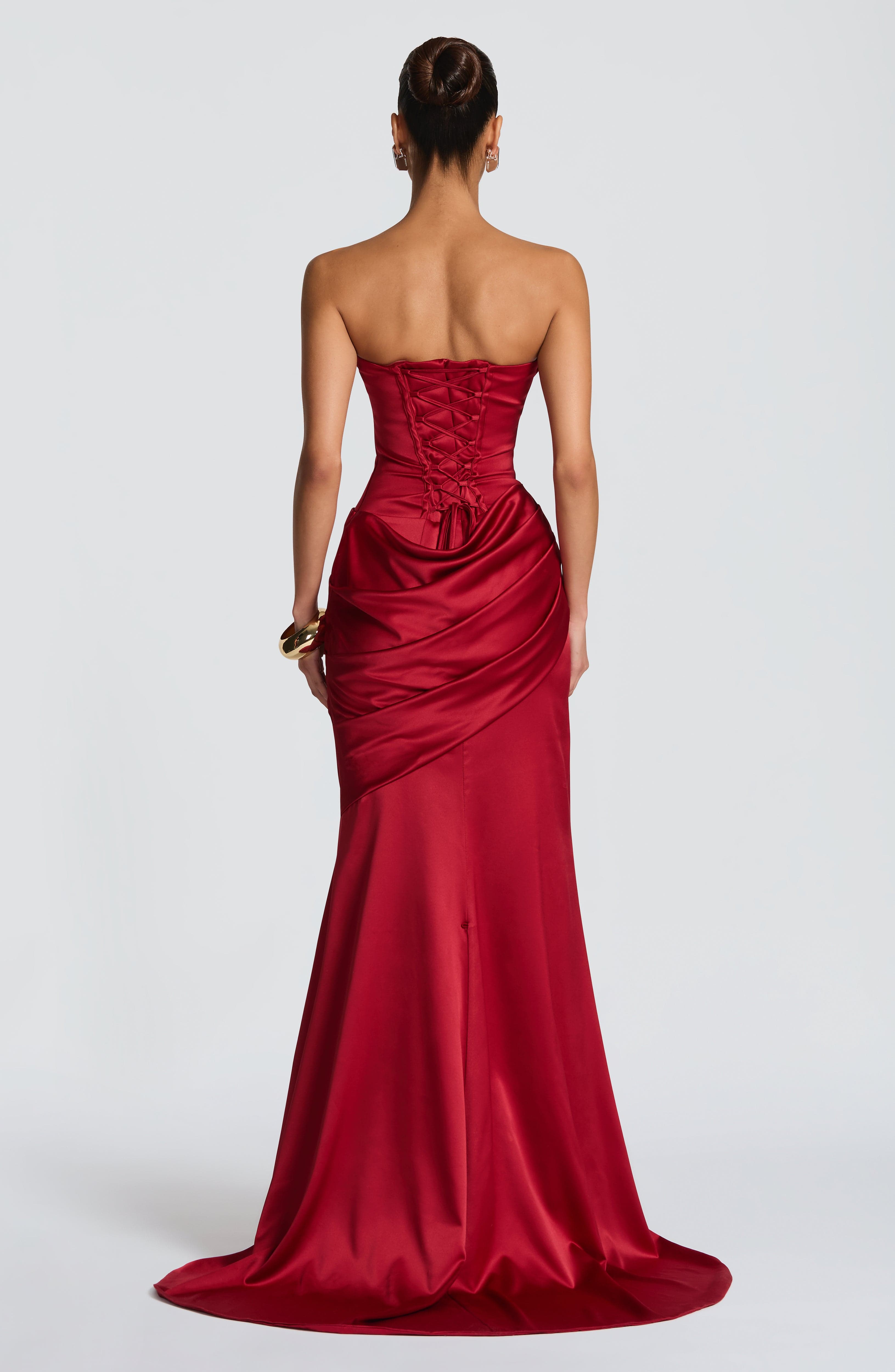 Deep Red Kensington Maxi Dress - ICYBOO