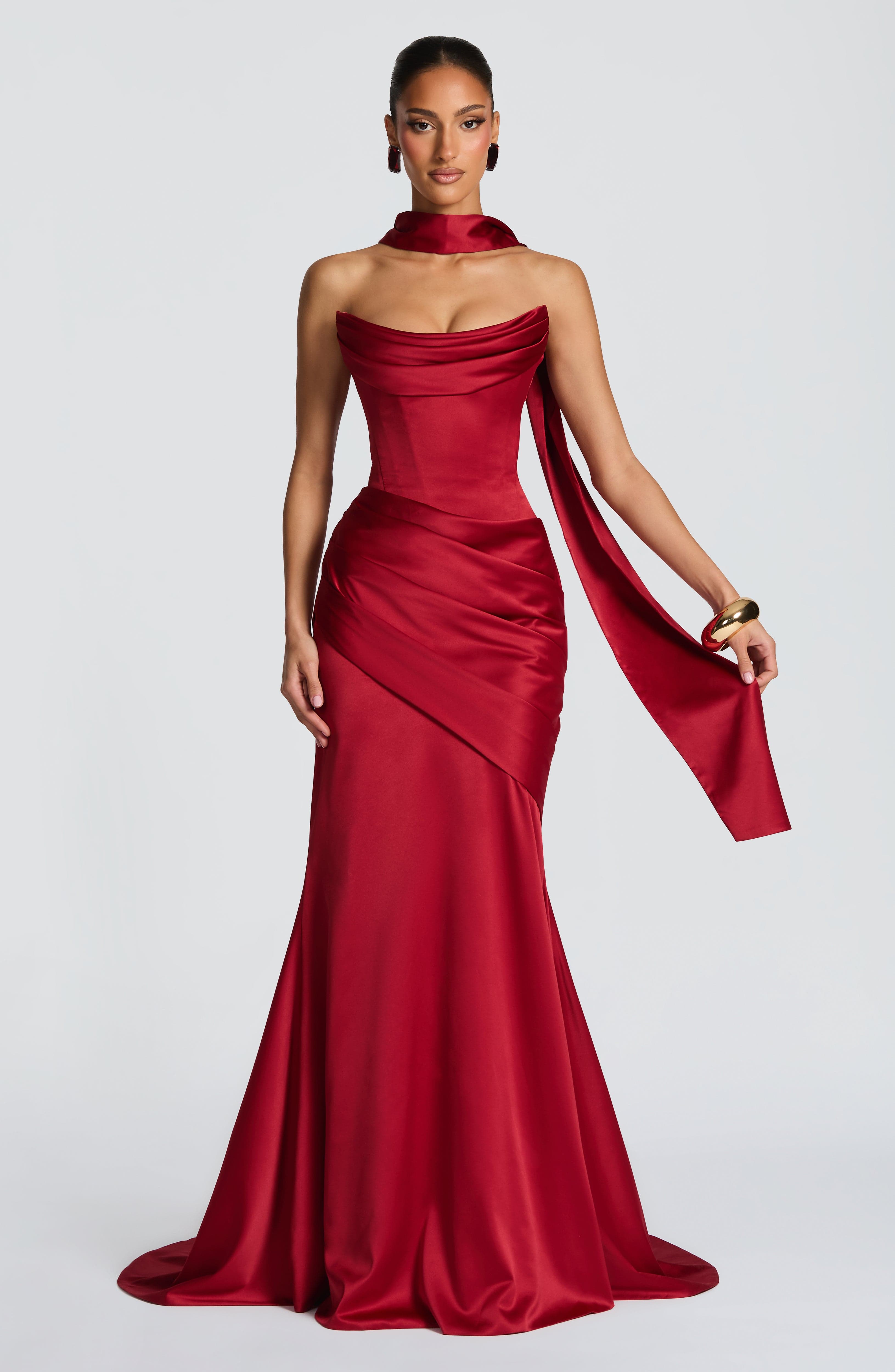 Deep Red Kensington Maxi Dress - ICYBOO