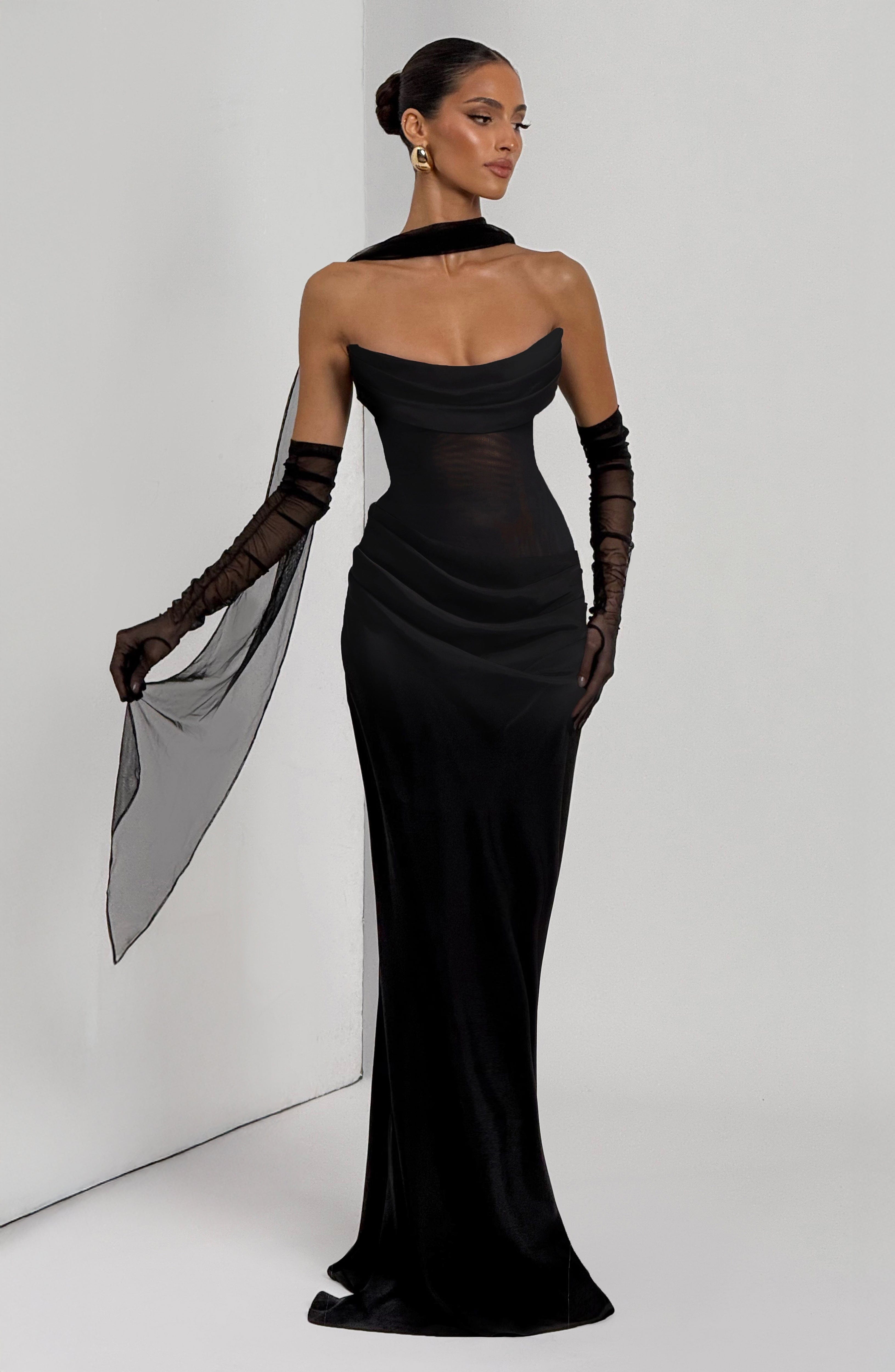 Liora Black Maxi Dress - ICYBOO
