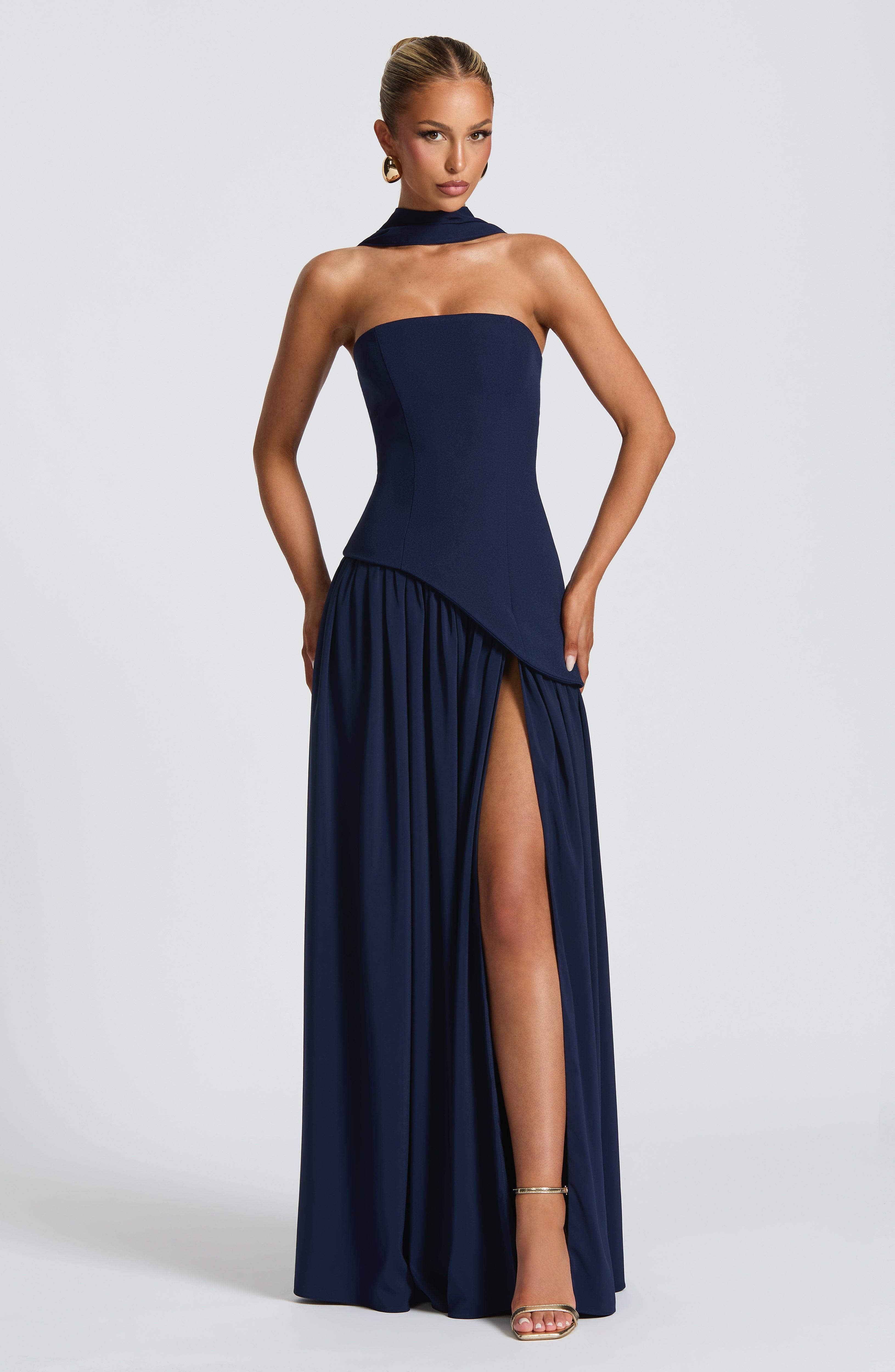 Navy Maliyah Maxi Dress - ICYBOO