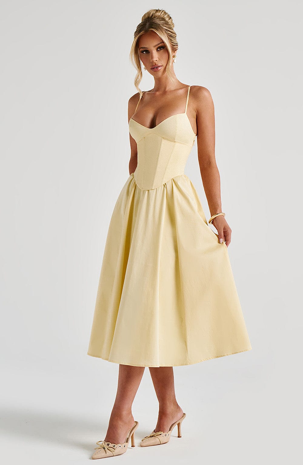 Mariella Lemon Midi Dress - ICYBOO