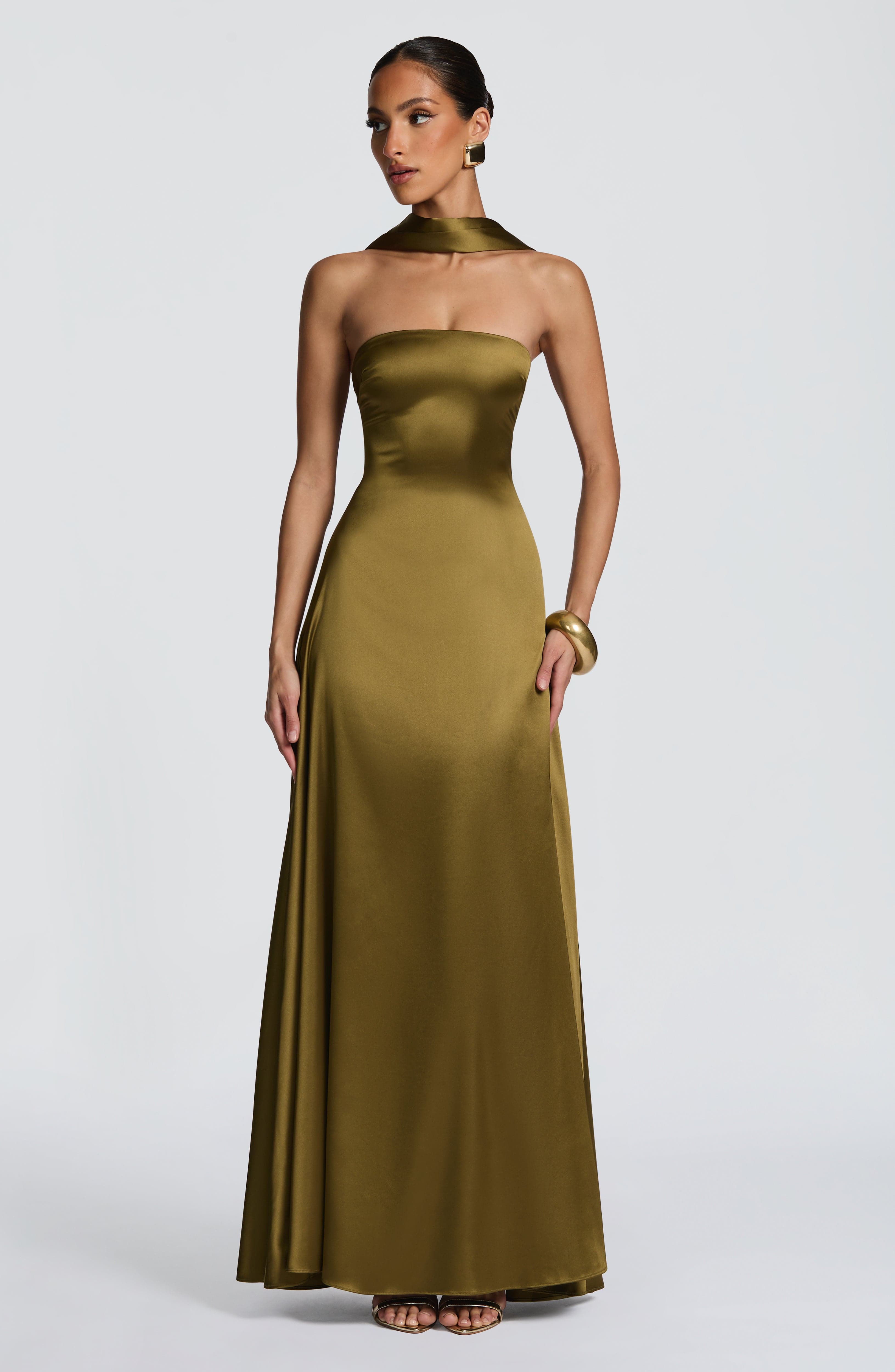 Morven Deep Olive Maxi Dress - ICYBOO