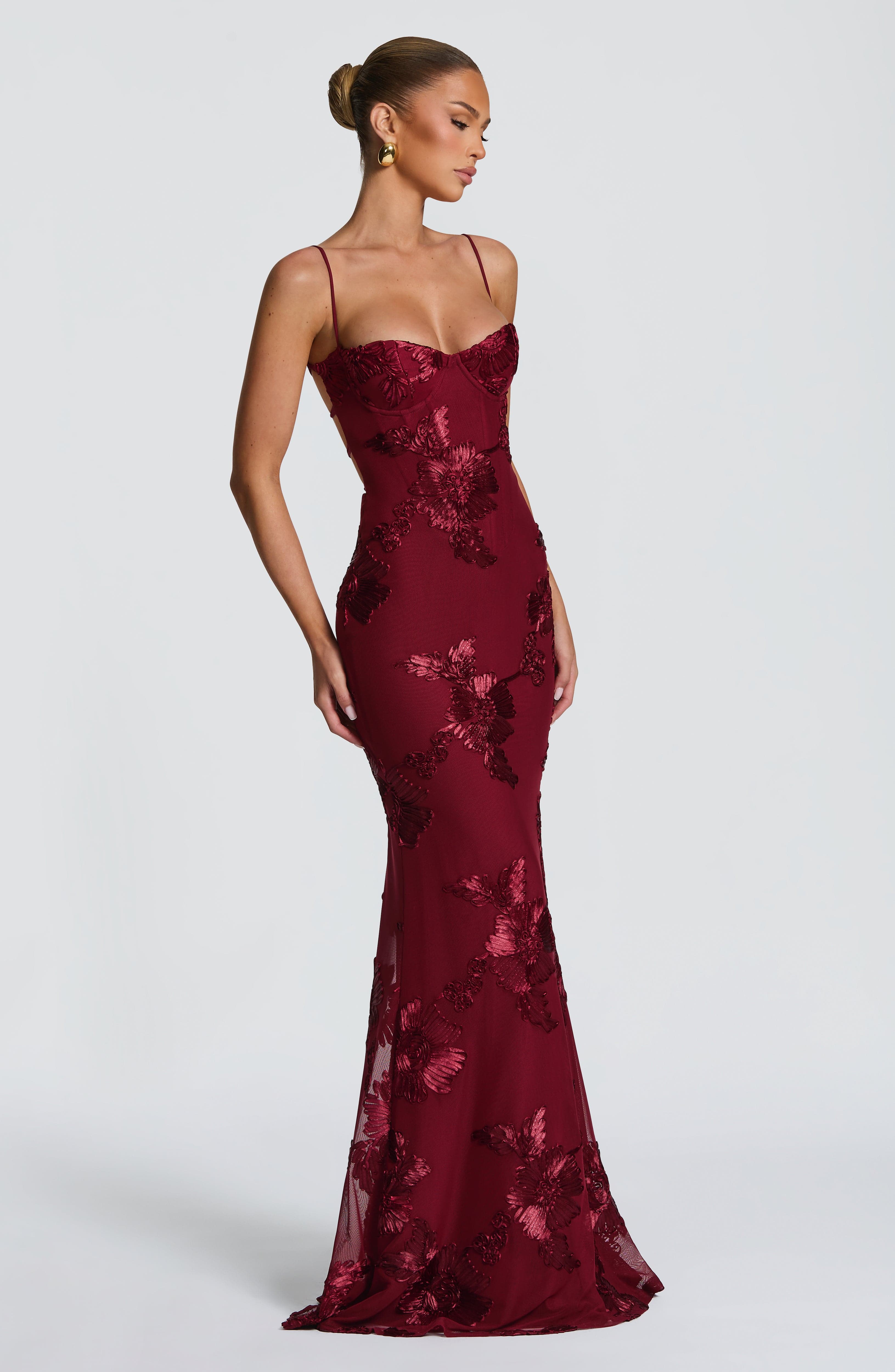 Nefertiti Maxi Dress - Burgundy - ICYBOO