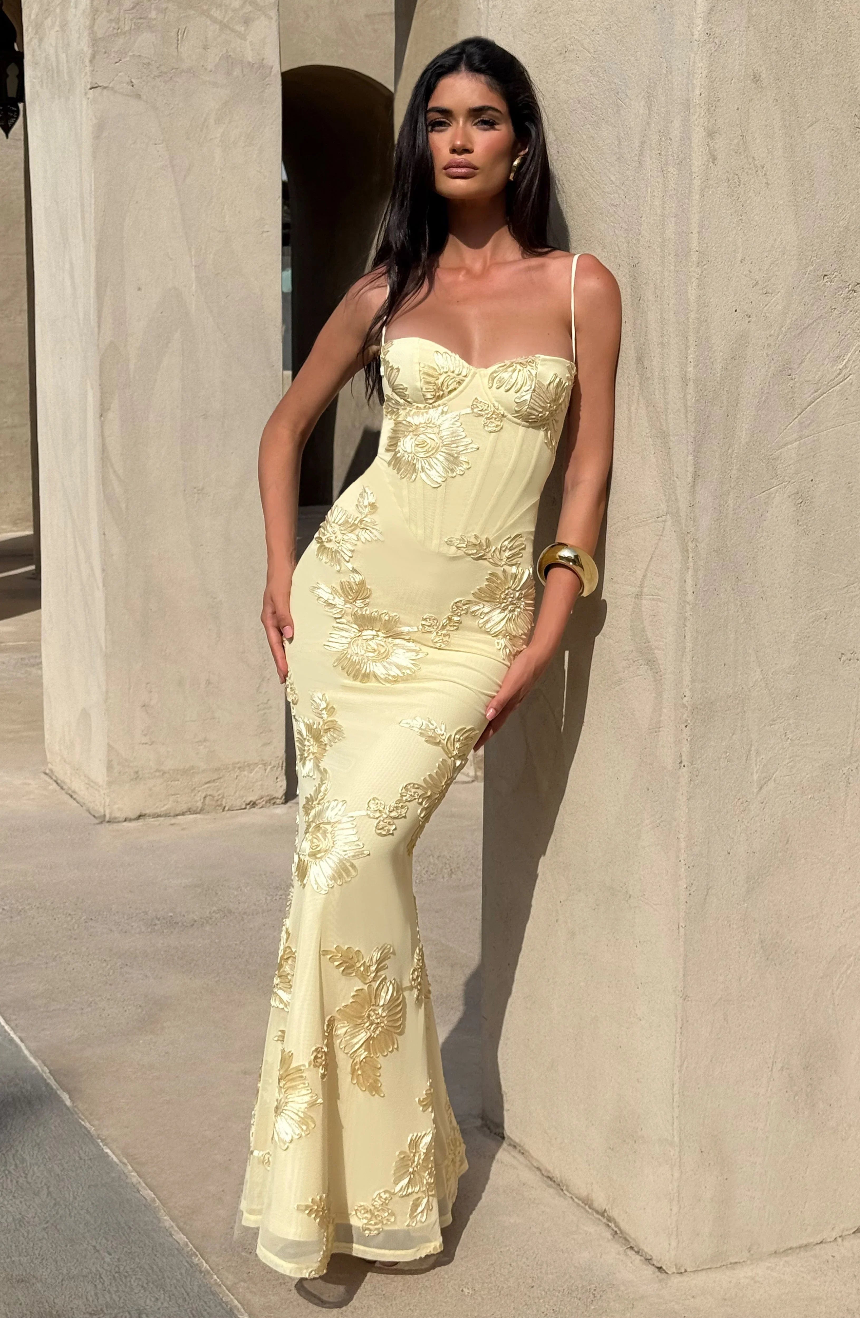 Lemon Nefertiti Maxi Dress - ICYBOO