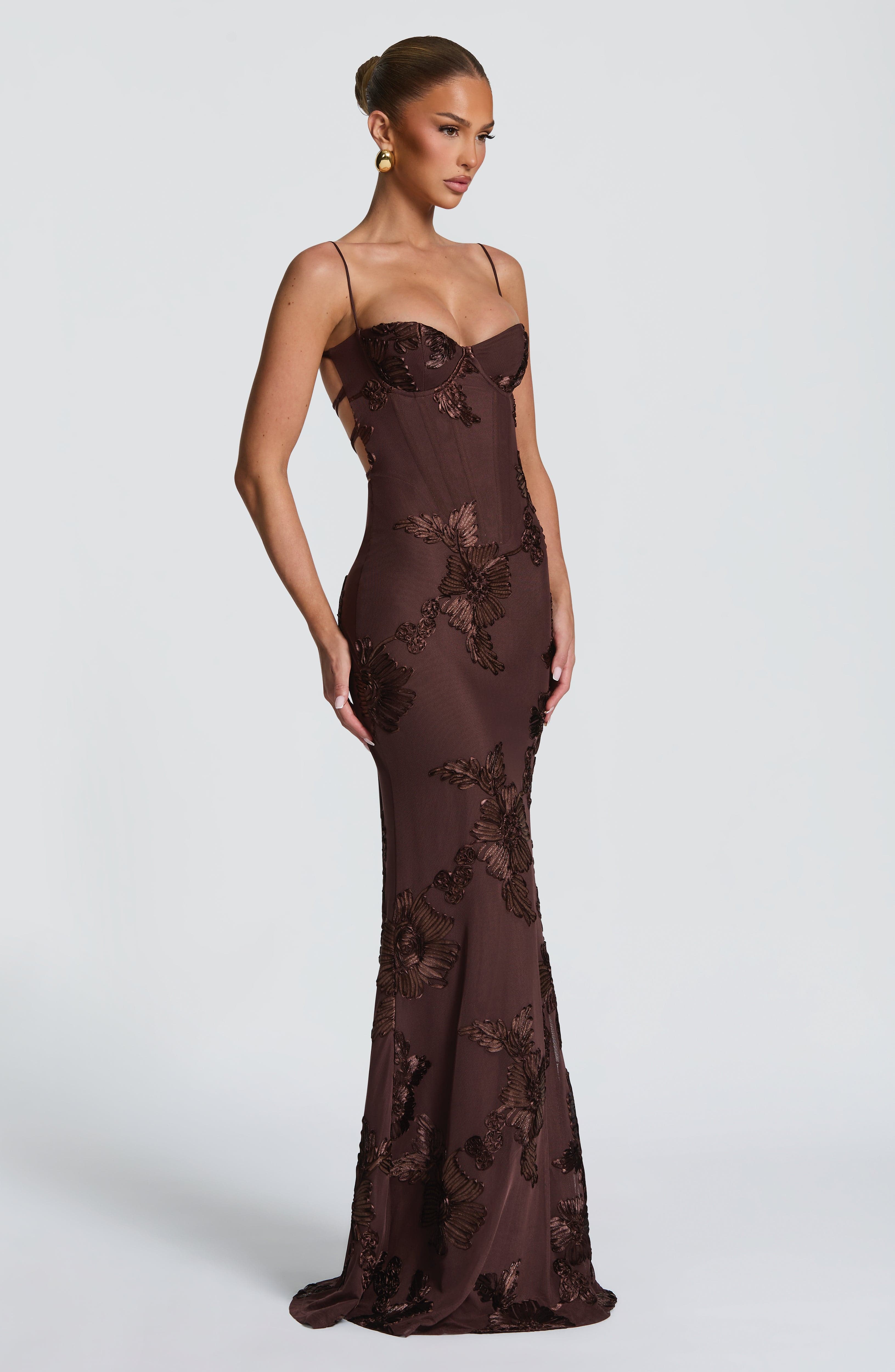 Nefertiti Maxi Dress - Plum Brown - ICYBOO