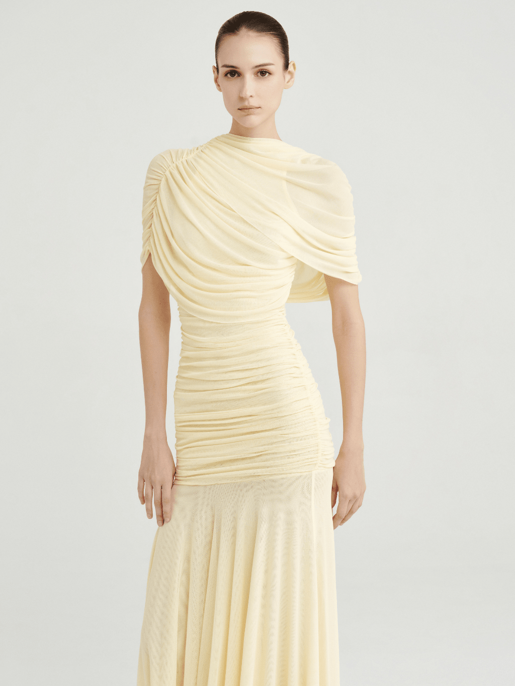 Mado One Shoulder Ruched Maxi Dress