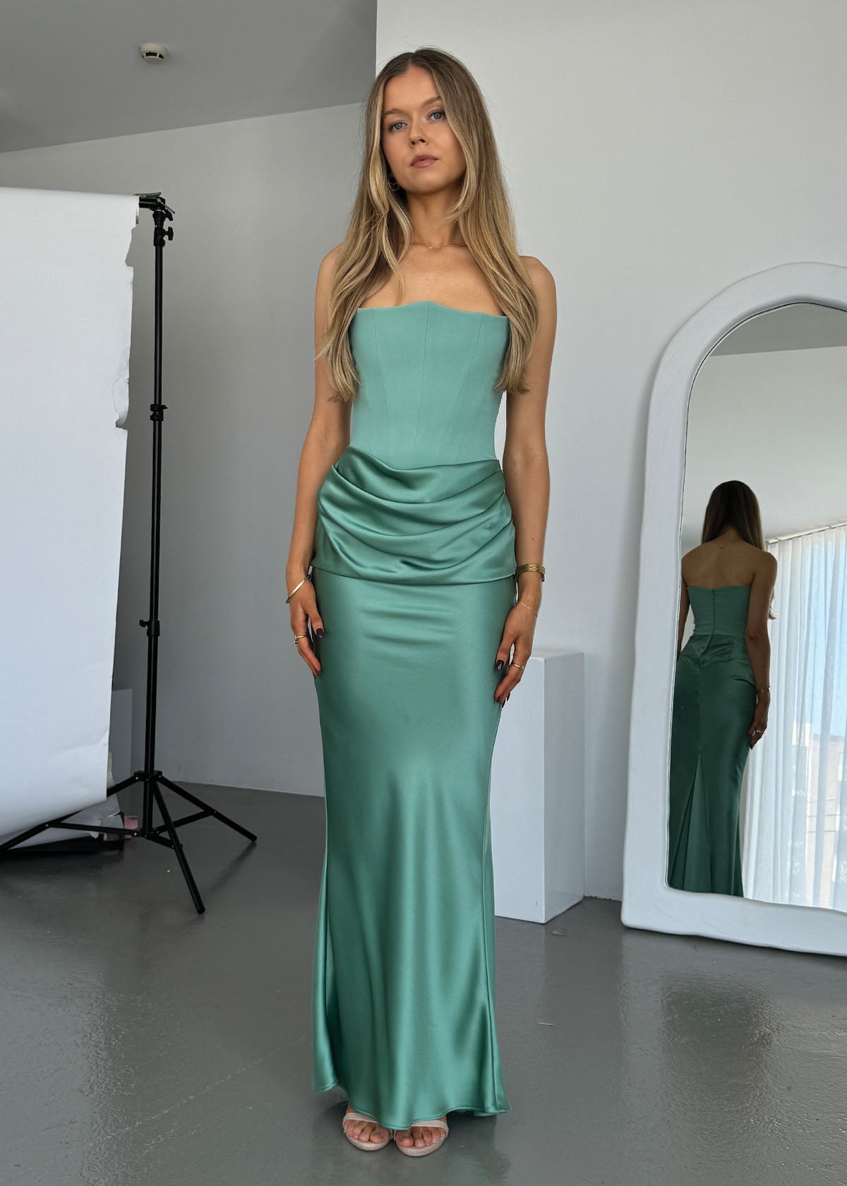 Persephone Corset Dress in Jade Green ICYBOO
