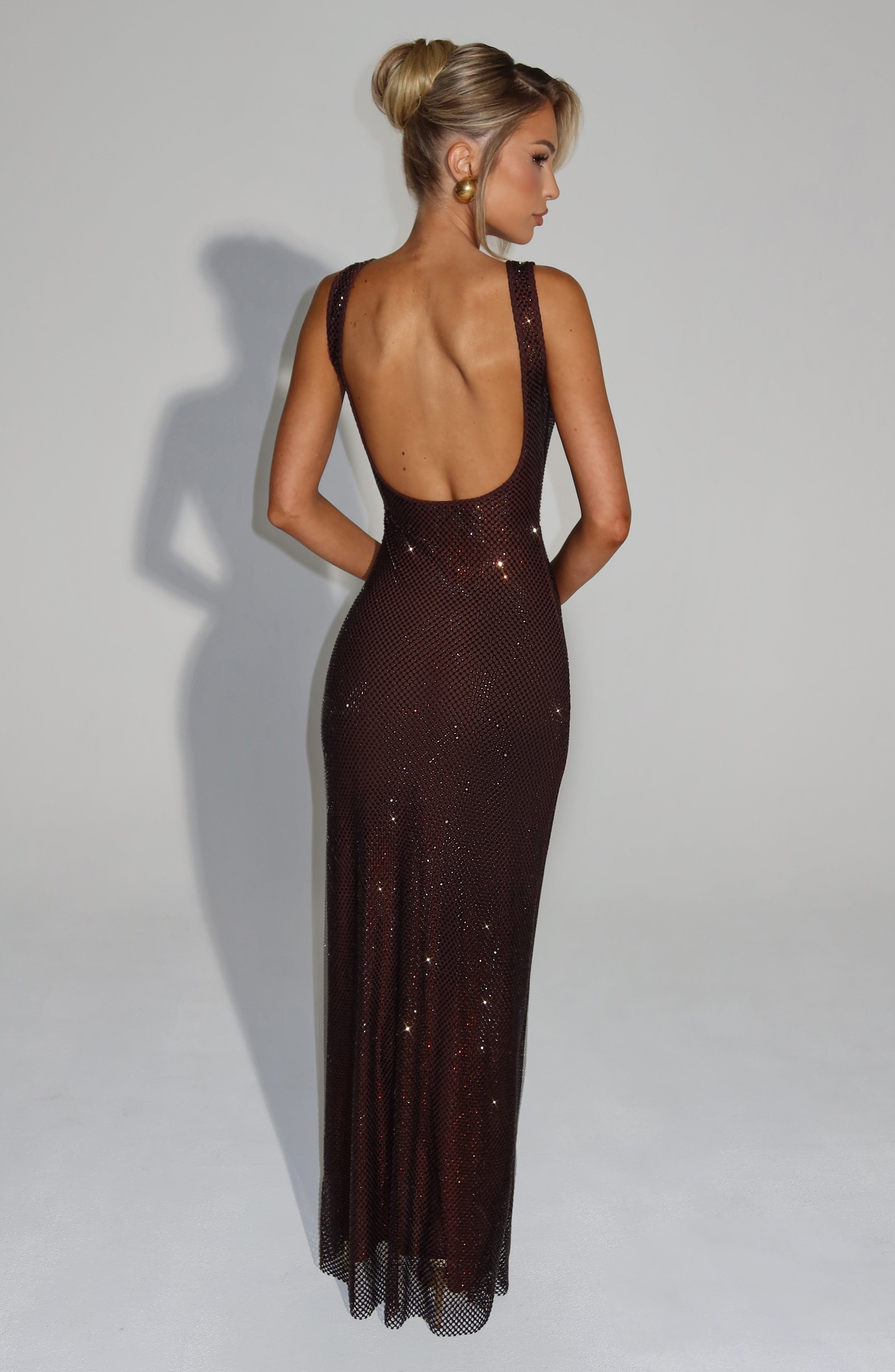 Petra Full-Length Dress - Plum Brown - ICYBOO