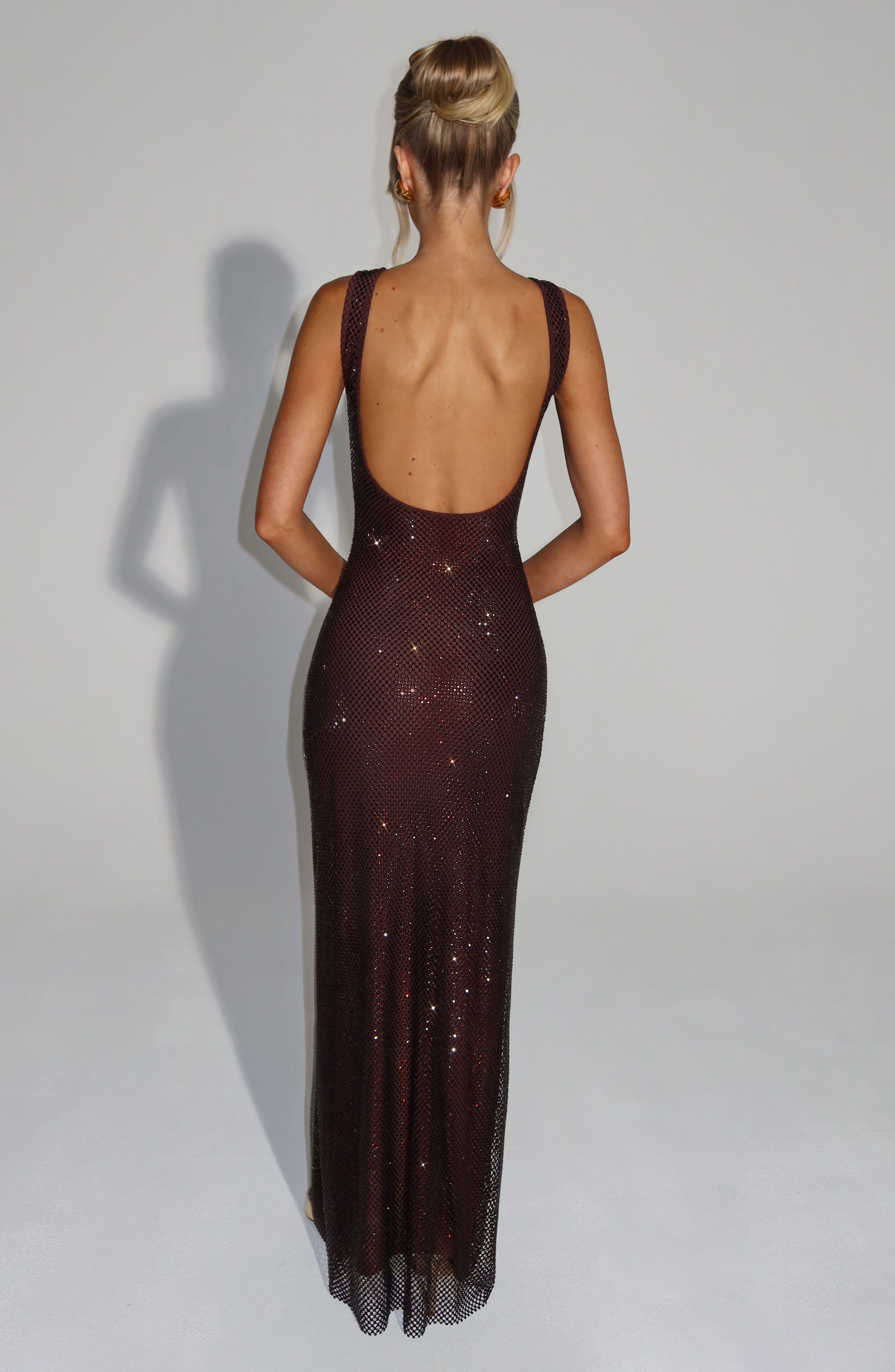 Petra Full-Length Dress - Plum Brown - ICYBOO